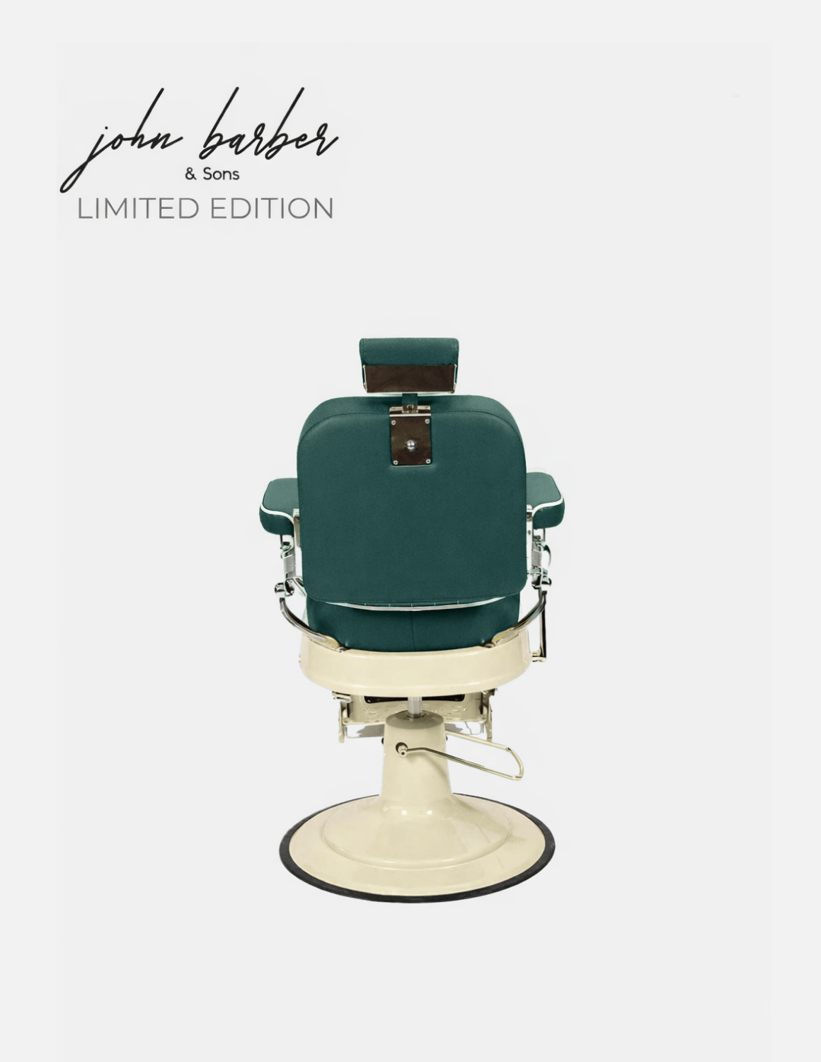 Retroria Barberstuhl Waldgrün Limited Edition für Friseursalon