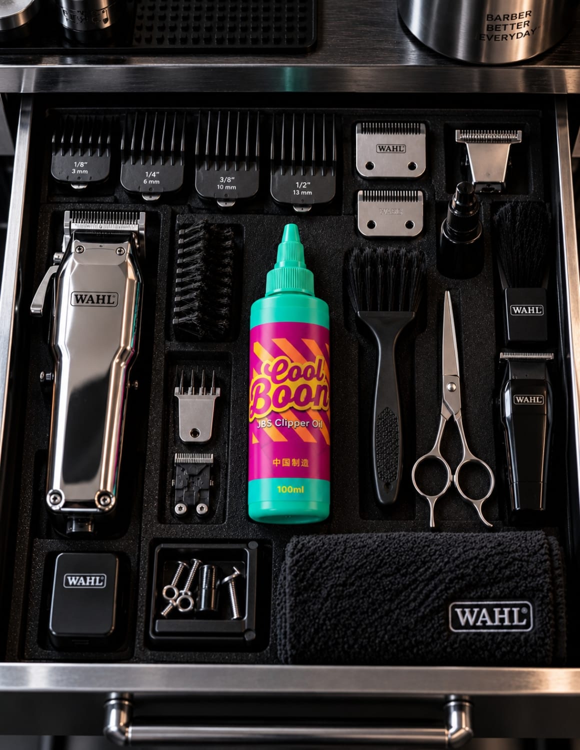 JBS Cool Boom Clipper Oil — Universal Klingenöl für Clipper, Trimmer & Haarschneidemaschinen | Maschinenöl für Barber & Friseure, 100 ml