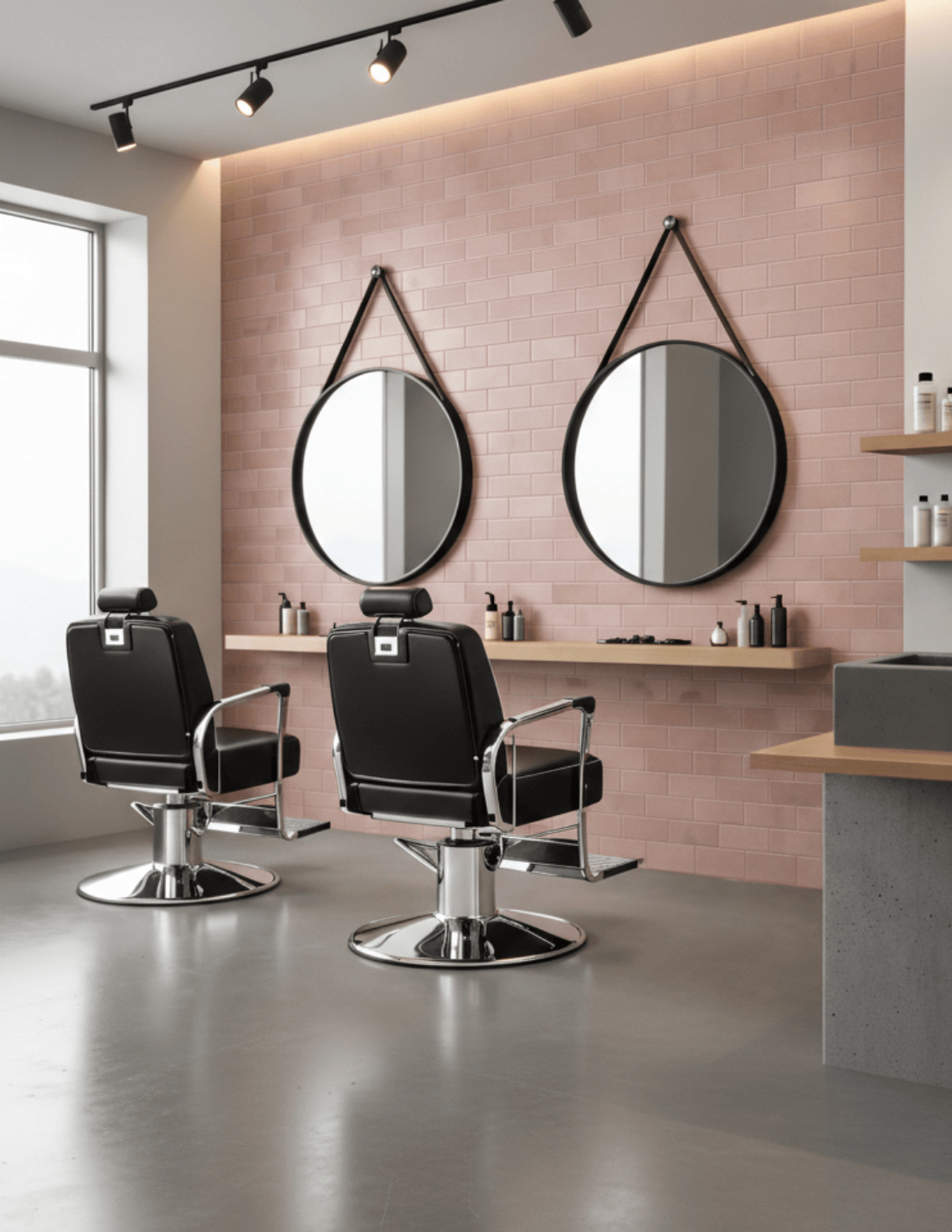 Dekorative selbstklebende Metallwandfliesen – stilvolle Wandverkleidung für Friseursalons, Barbershops und Kosmetikstudios mit modernem Design.