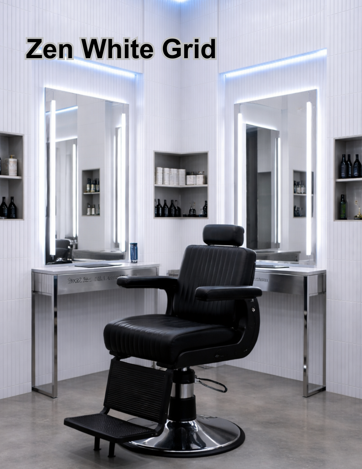 Dekorative selbstklebende Metallwandfliesen – stilvolle Wandverkleidung für Friseursalons, Barbershops und Kosmetikstudios mit modernem Design.
