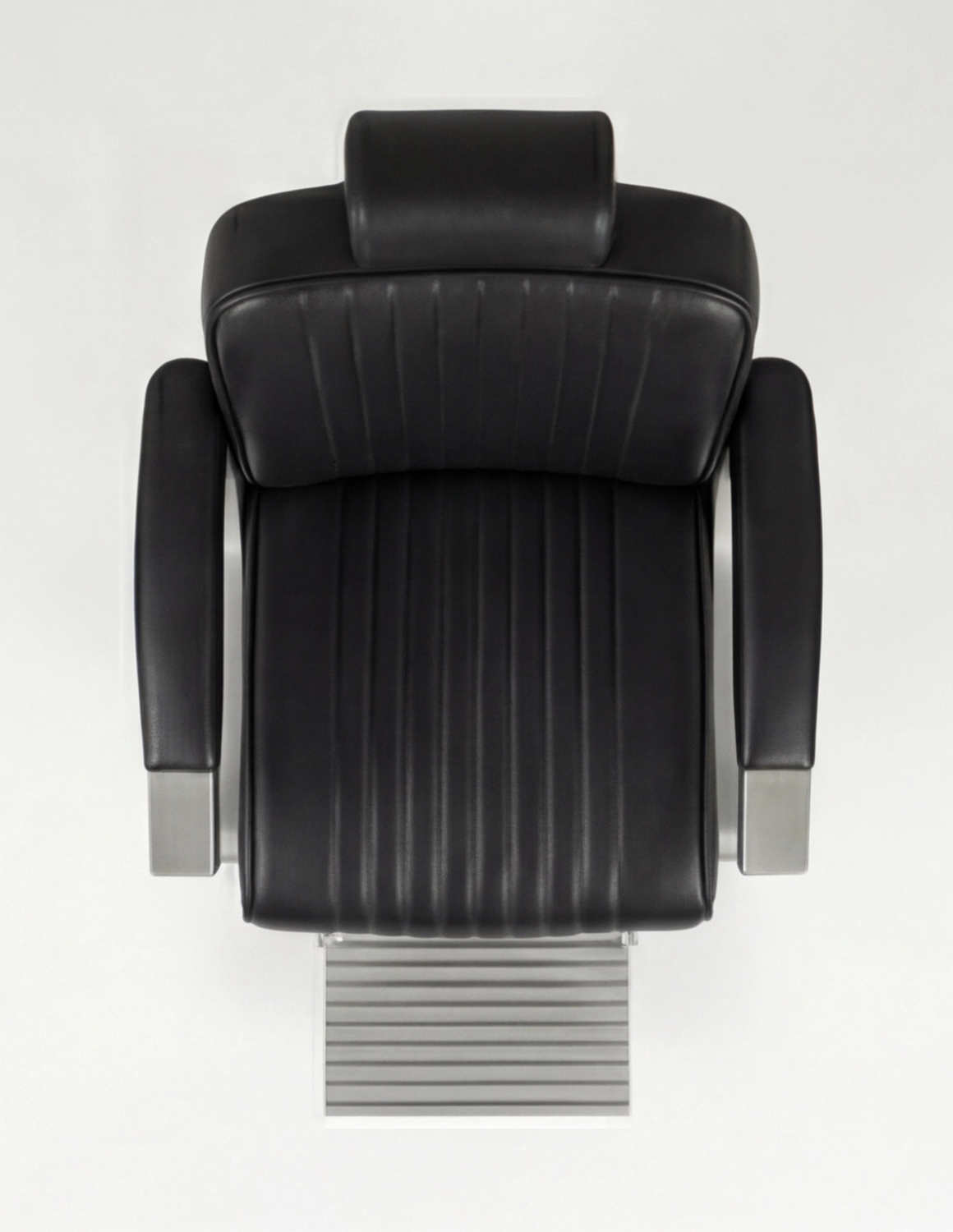 New School barber křeslo – matně šedý rám s černou kůží