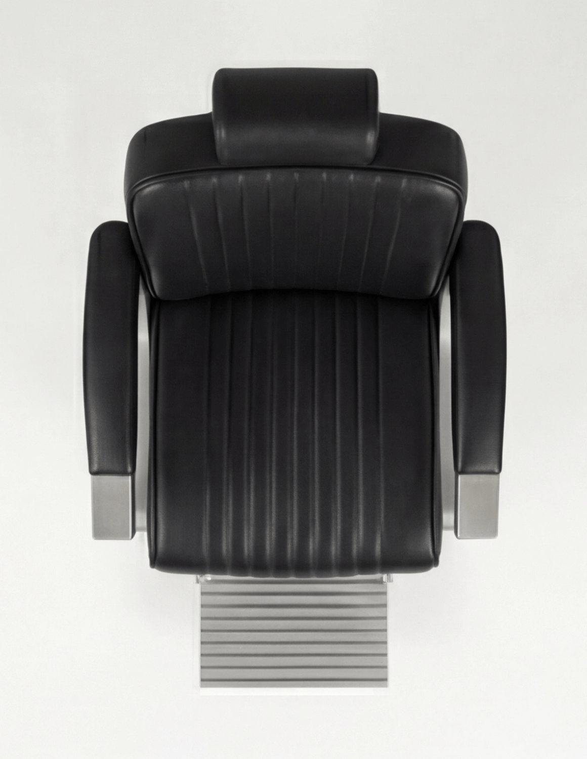 New School barber křeslo – matně šedý rám s černou kůží