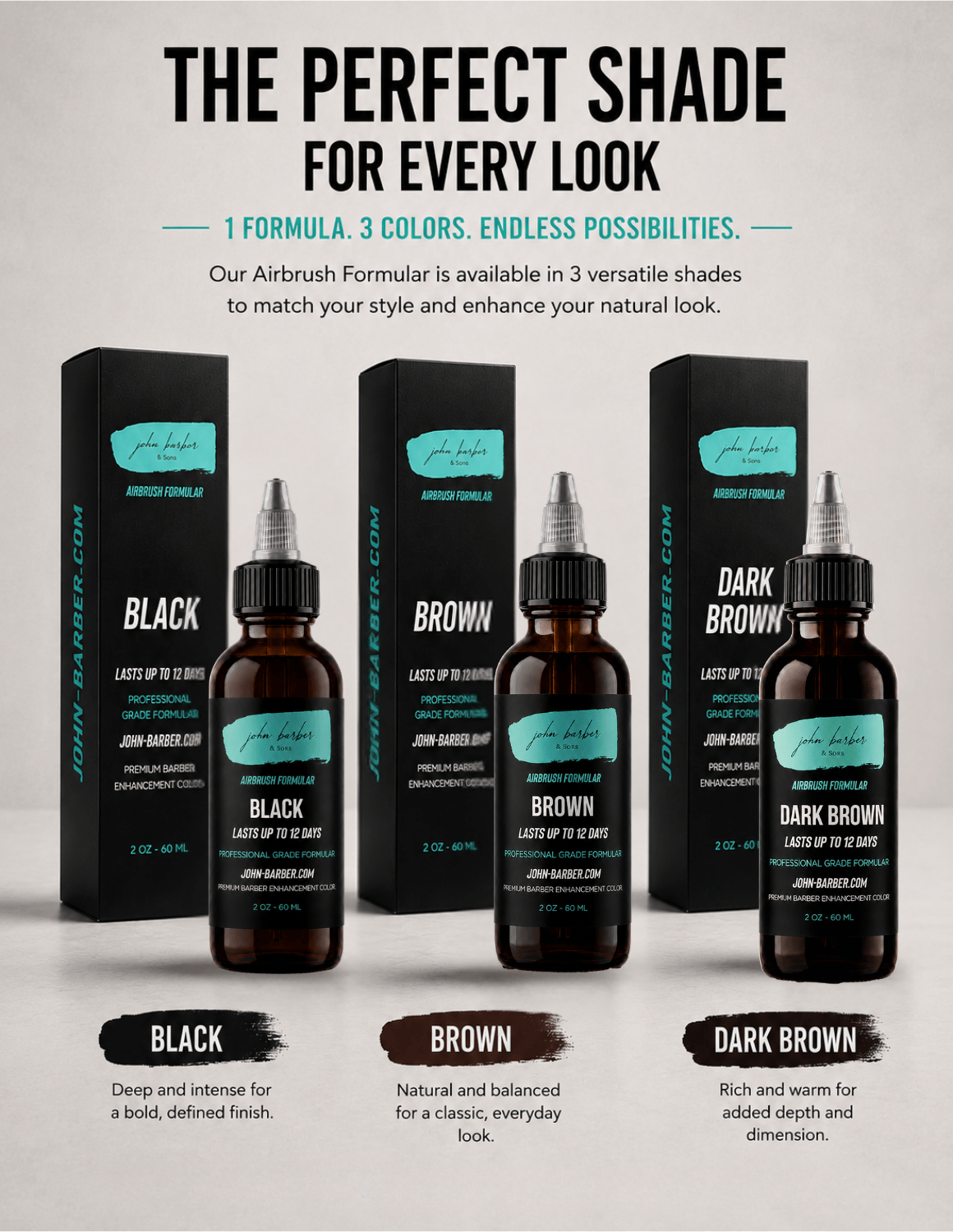 Barber AirBrush Färg Ny Formula upp till 12 Dagar – Skägg- & Line-Up Enhancement | 60 ml