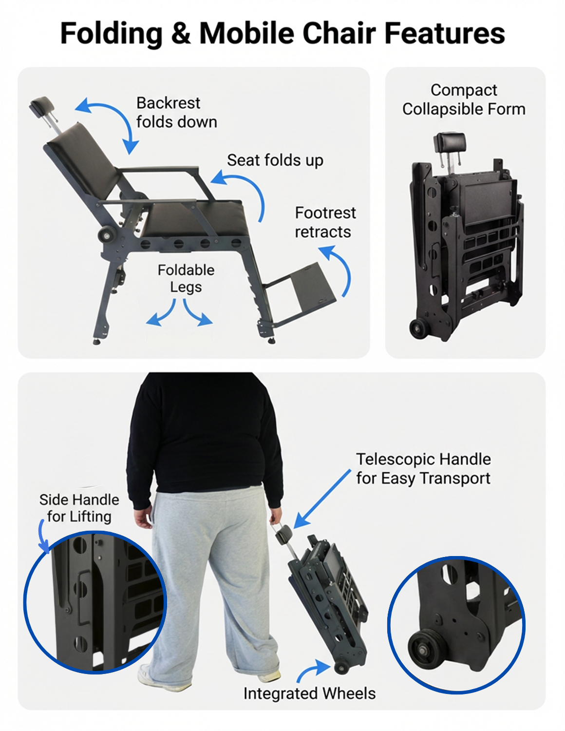 JBS Move 1.0 Mobiler & Faltbarer Barberstuhl Friseurstuhl Beautystuhl