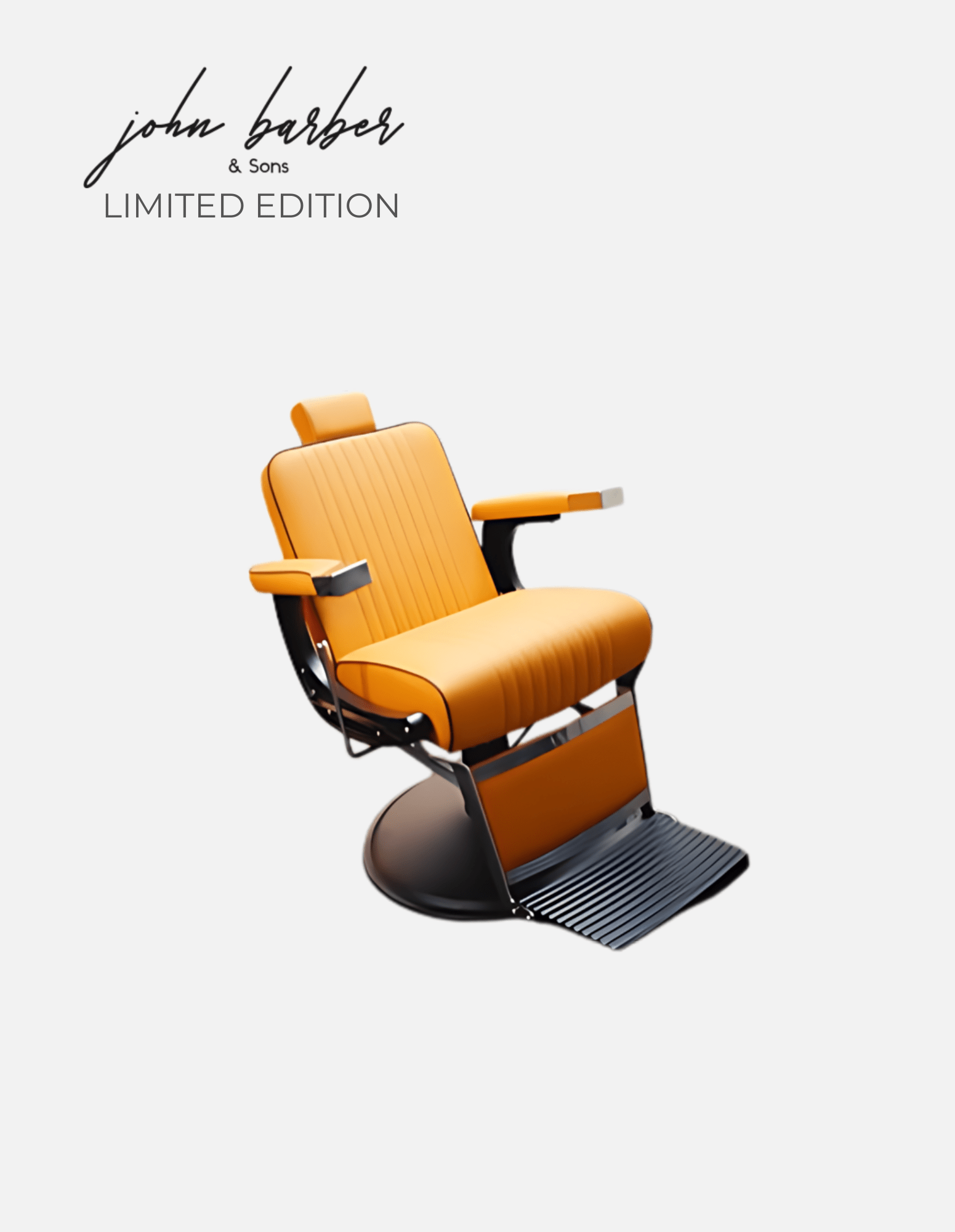 Orange New School barber chair.