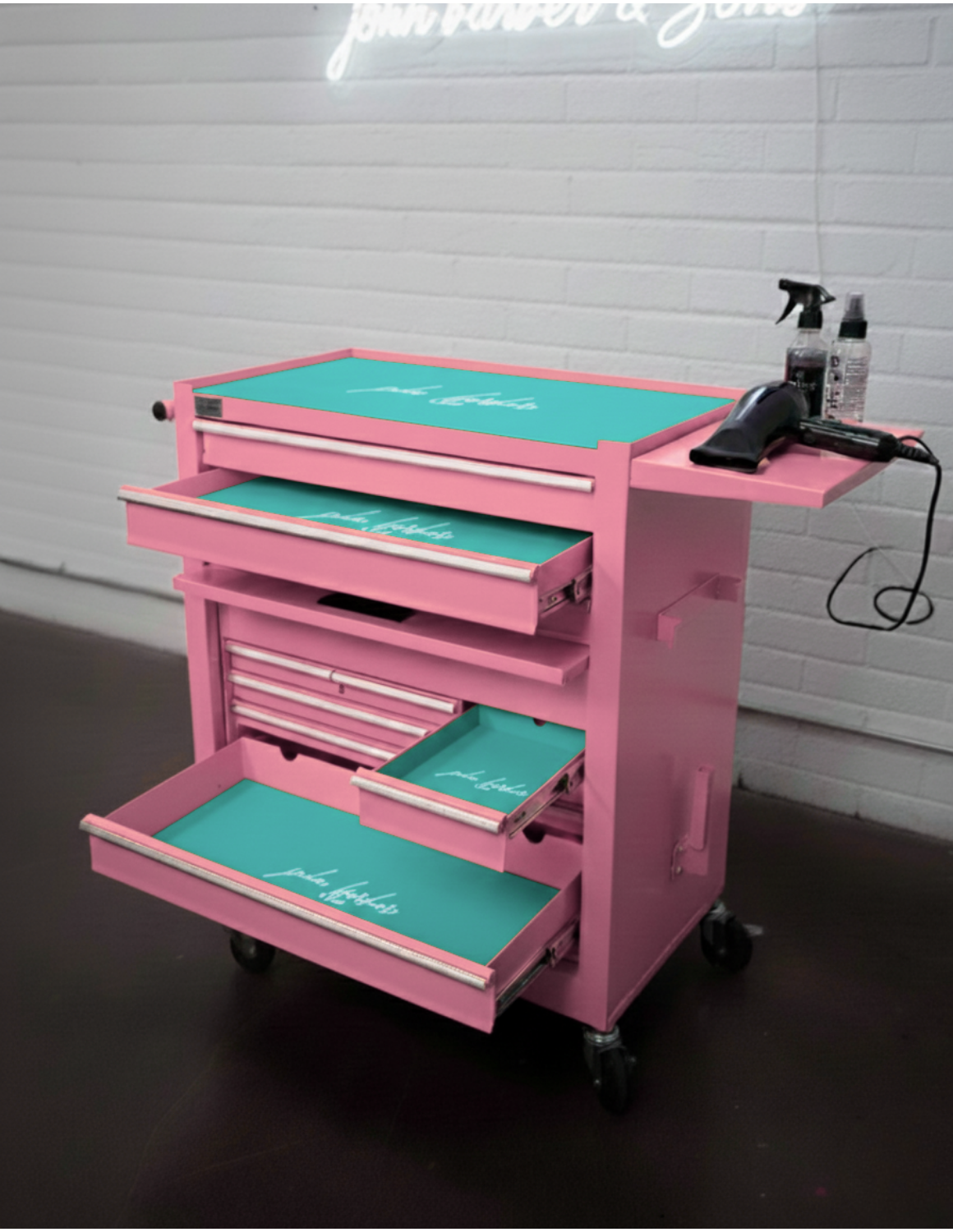 BARBER TROLLEY PRO – Carrello mobile in diversi colori – Disinfezione UV – Carrello da barbiere