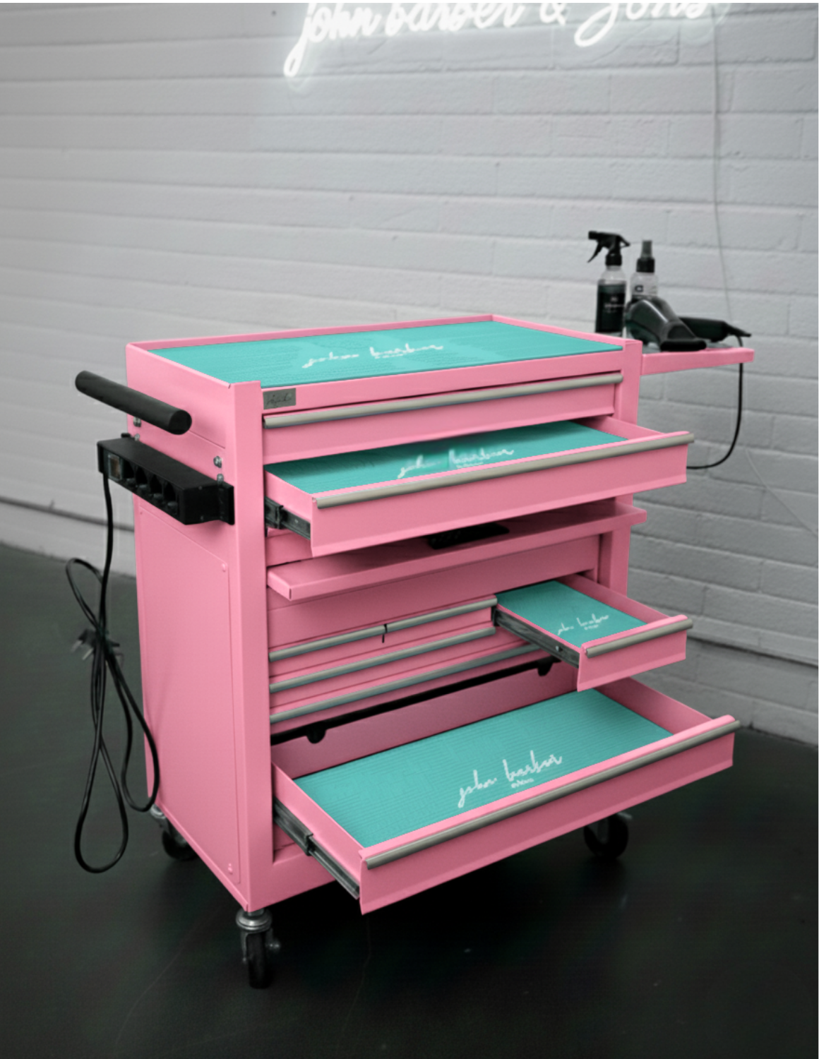 BARBER TROLLEY PRO – Mobiele trolley in verschillende kleuren – UV-desinfectie – Barbiertrolley