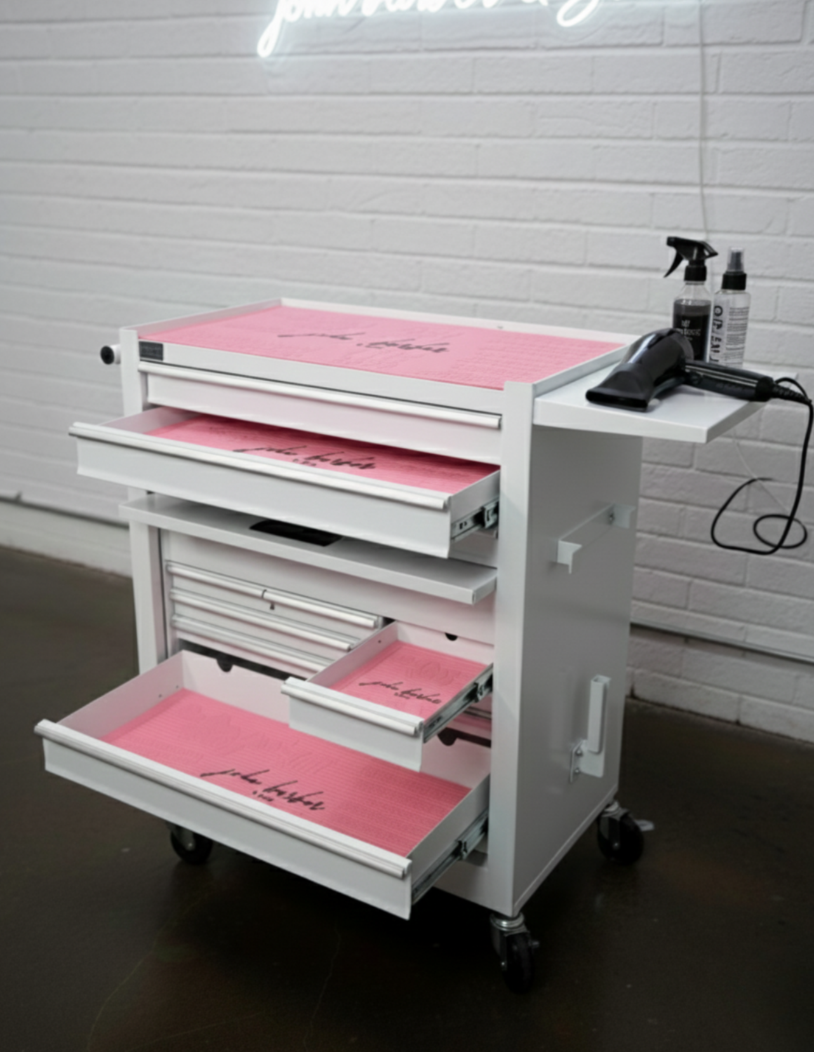 BARBER TROLLEY PRO – Mobiele trolley in verschillende kleuren – UV-desinfectie – Barbiertrolley