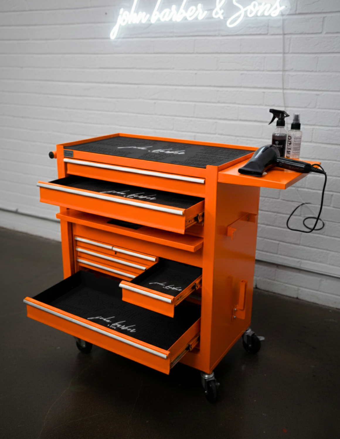 BARBER TROLLEY PRO – Carrello mobile in diversi colori – Disinfezione UV – Carrello da barbiere