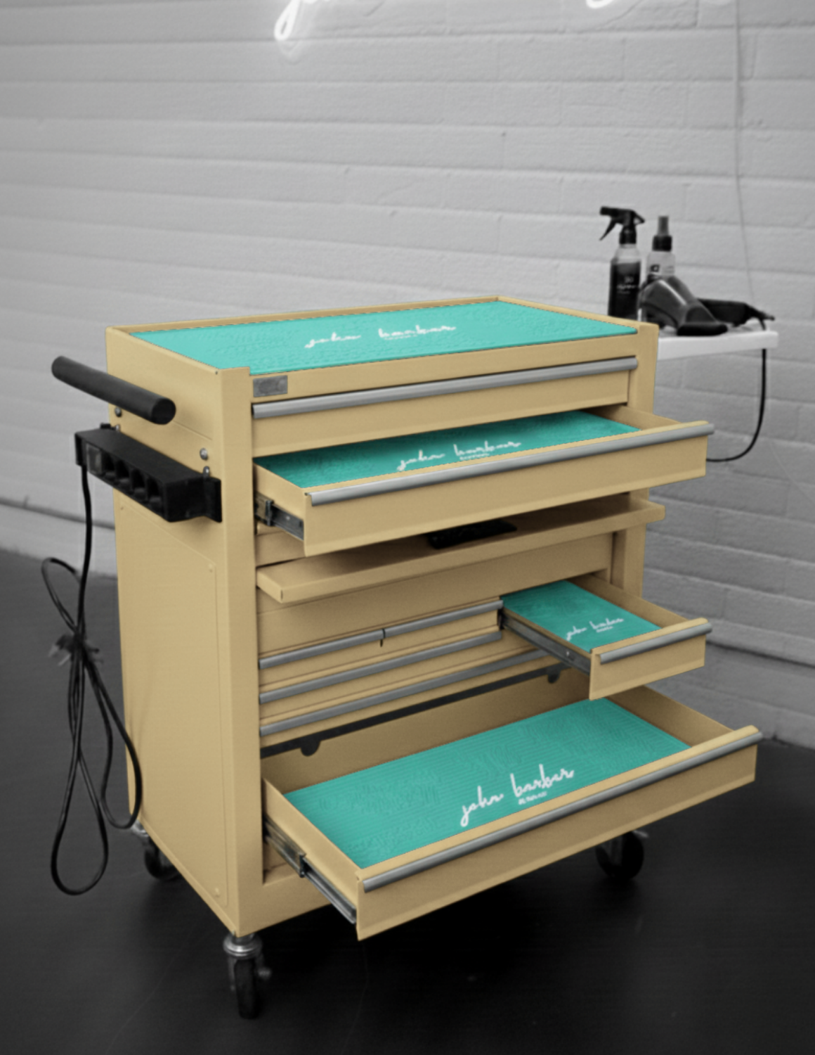 BARBER TROLLEY PRO – Mobiele trolley in verschillende kleuren – UV-desinfectie – Barbiertrolley