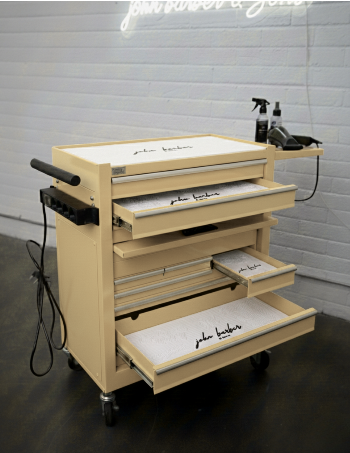 BARBER TROLLEY PRO – Mobiele trolley in verschillende kleuren – UV-desinfectie – Barbiertrolley