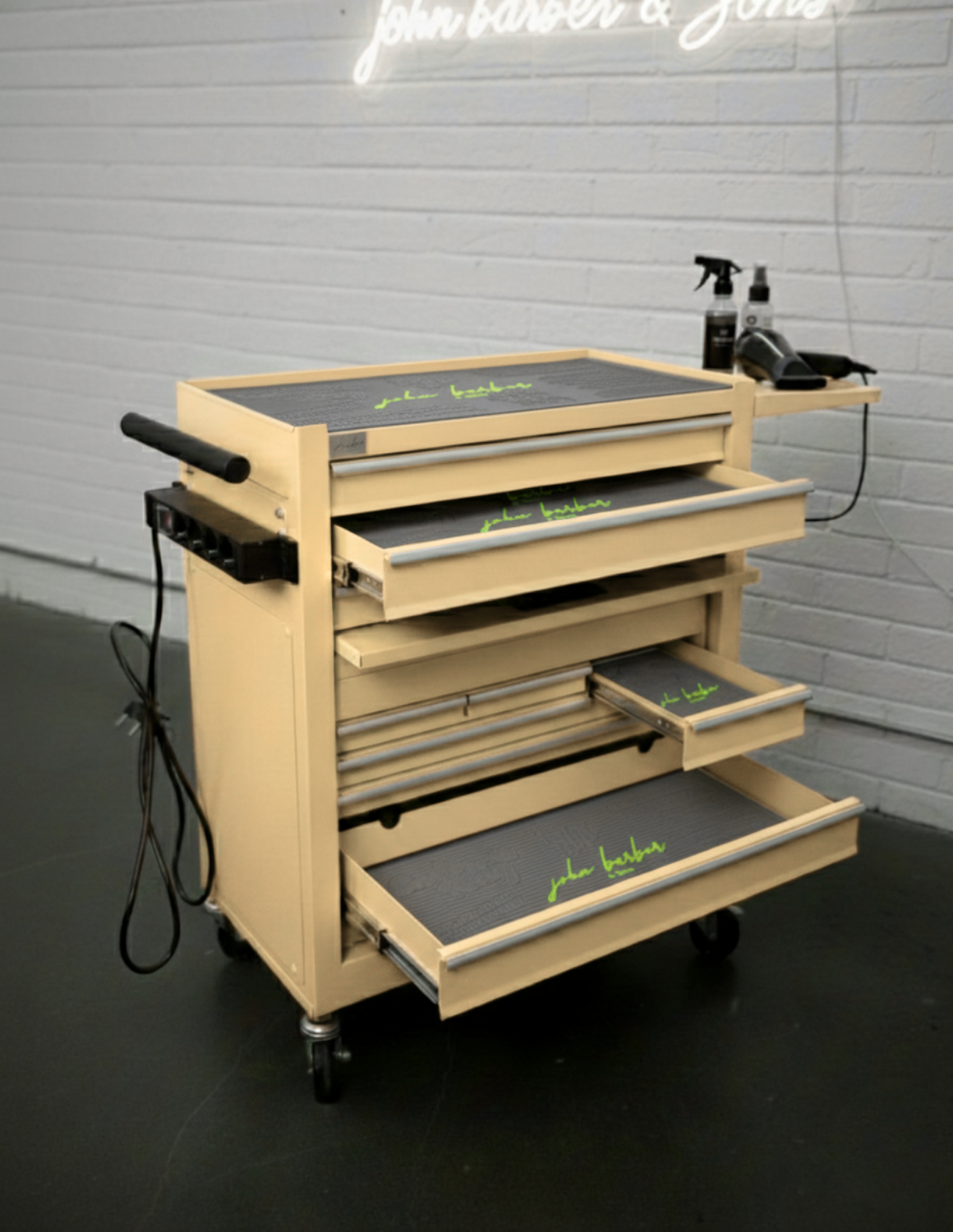 BARBER TROLLEY PRO – Mobiele trolley in verschillende kleuren – UV-desinfectie – Barbiertrolley