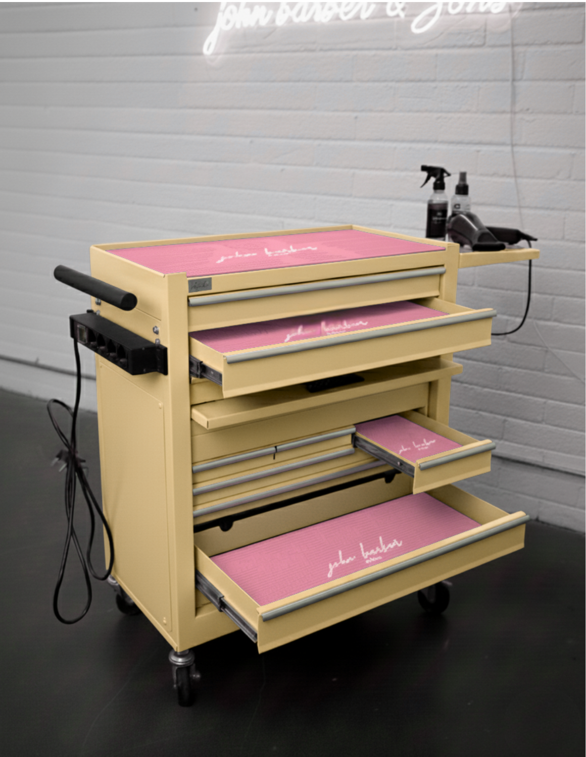 BARBER TROLLEY PRO – Carrello mobile in diversi colori – Disinfezione UV – Carrello da barbiere