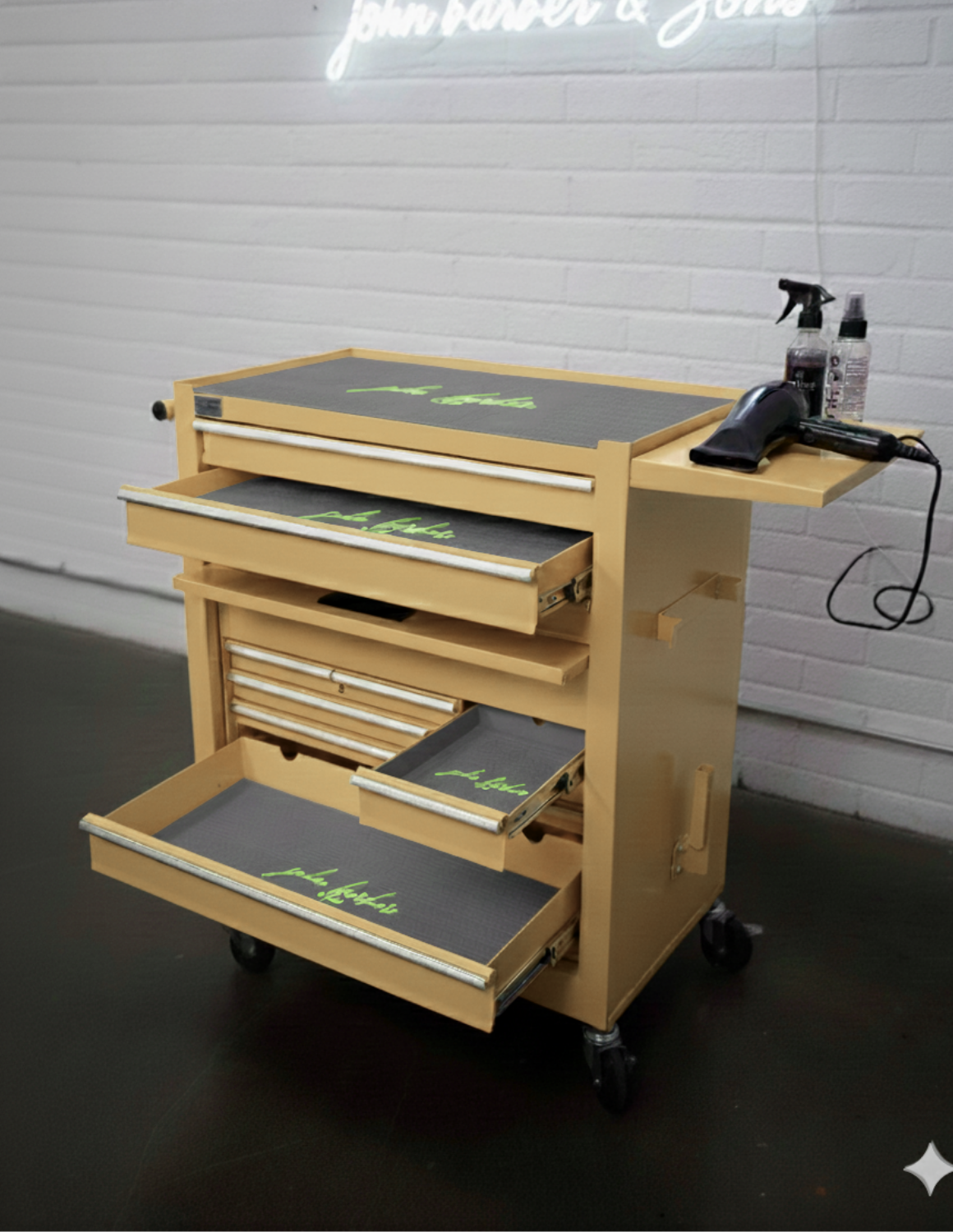 BARBER TROLLEY PRO – Carrello mobile in diversi colori – Disinfezione UV – Carrello da barbiere