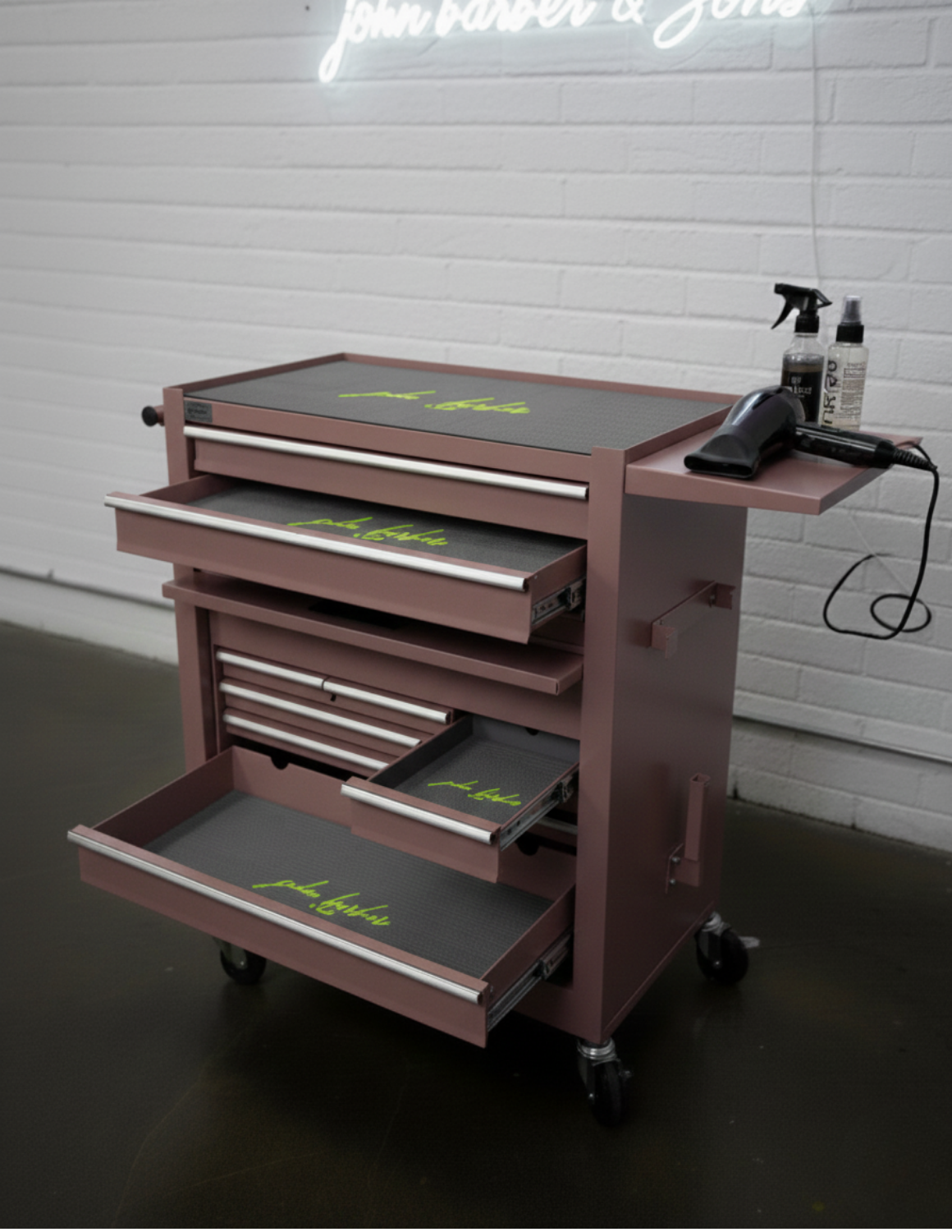 BARBER TROLLEY PRO – Carrello mobile in diversi colori – Disinfezione UV – Carrello da barbiere