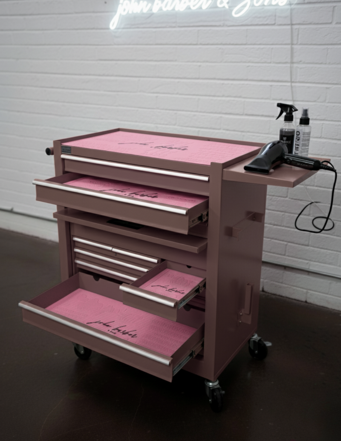 BARBER TROLLEY PRO – Carrello mobile in diversi colori – Disinfezione UV – Carrello da barbiere