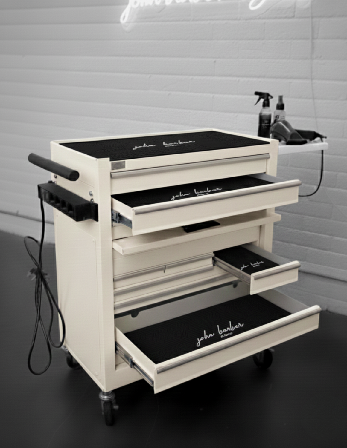 BARBER TROLLEY PRO – Mobiele trolley in verschillende kleuren – UV-desinfectie – Barbiertrolley