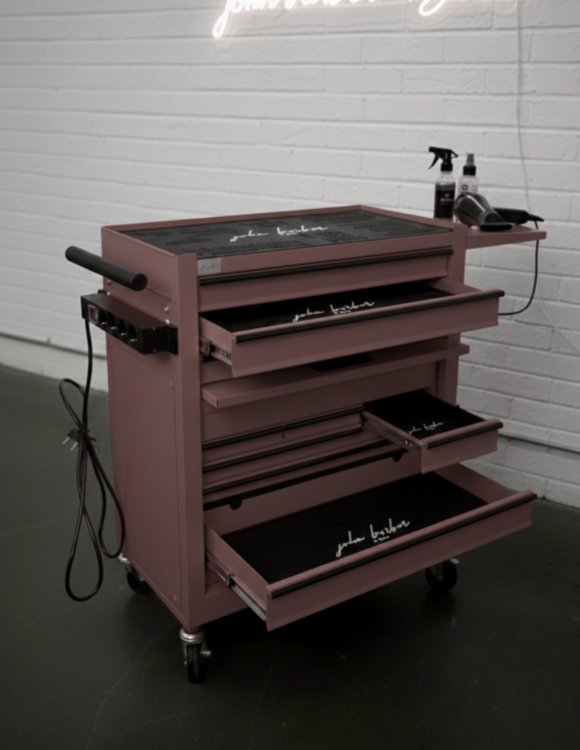 BARBER TROLLEY PRO – Mobiele trolley in verschillende kleuren – UV-desinfectie – Barbiertrolley