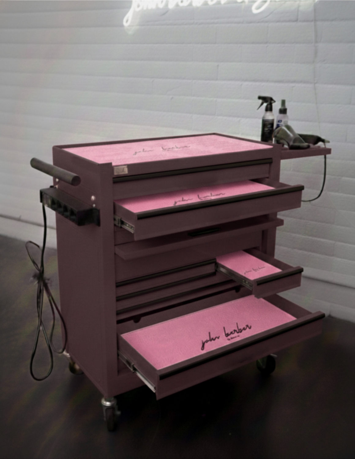 BARBER TROLLEY PRO – Carrello mobile in diversi colori – Disinfezione UV – Carrello da barbiere