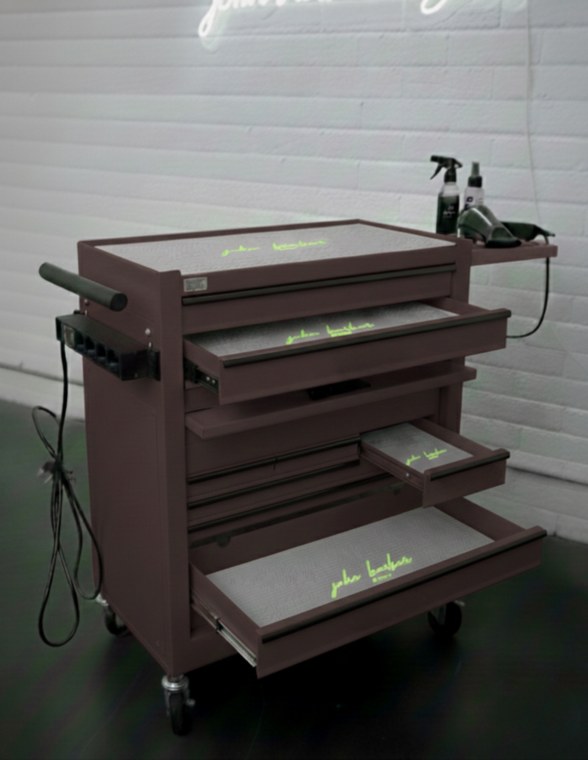 BARBER TROLLEY PRO – Mobiele trolley in verschillende kleuren – UV-desinfectie – Barbiertrolley