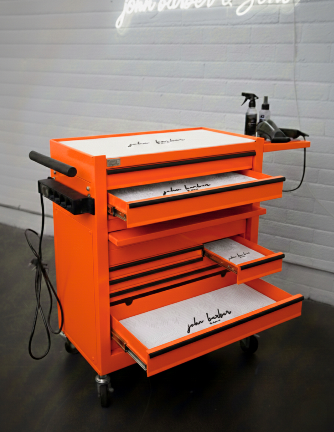 BARBER TROLLEY PRO – Carrello mobile in diversi colori – Disinfezione UV – Carrello da barbiere