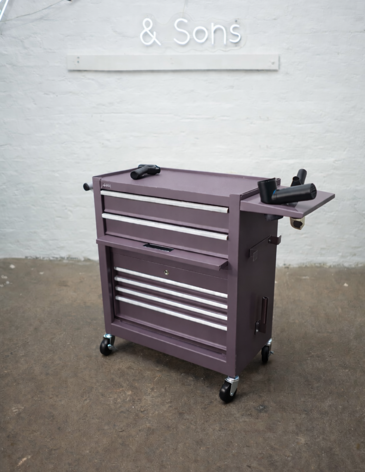 BARBER TROLLEY PRO – Carrello mobile in diversi colori – Disinfezione UV – Carrello da barbiere