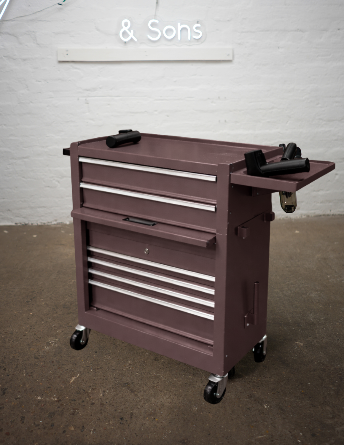 BARBER TROLLEY PRO – Carrello mobile in diversi colori – Disinfezione UV – Carrello da barbiere