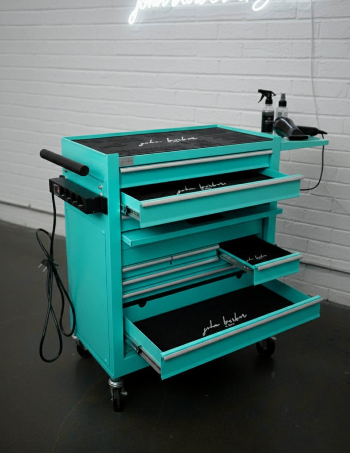 BARBER TROLLEY PRO – Mobiele trolley in verschillende kleuren – UV-desinfectie – Barbiertrolley