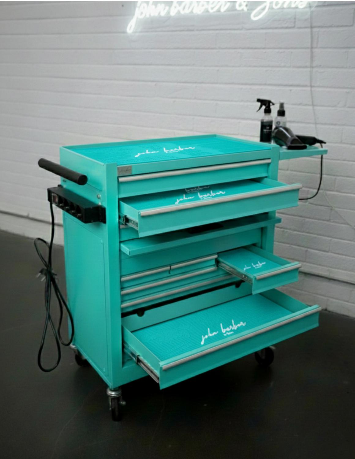 BARBER TROLLEY PRO – Mobiele trolley in verschillende kleuren – UV-desinfectie – Barbiertrolley