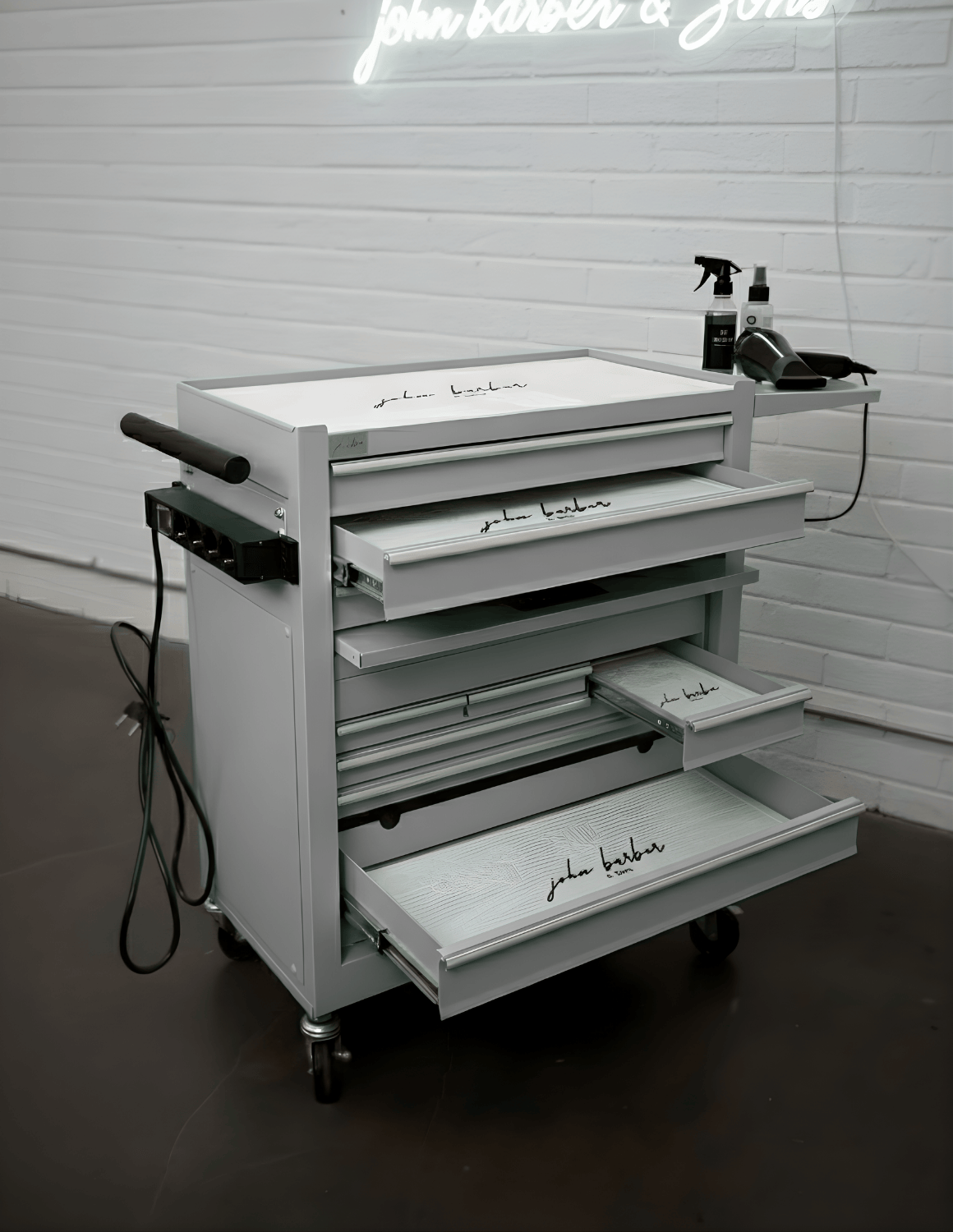 BARBER TROLLEY PRO ROLLWAGEN N VERSCHIEDENEN FARBEN – UV-STERILISATION Friseurwagen