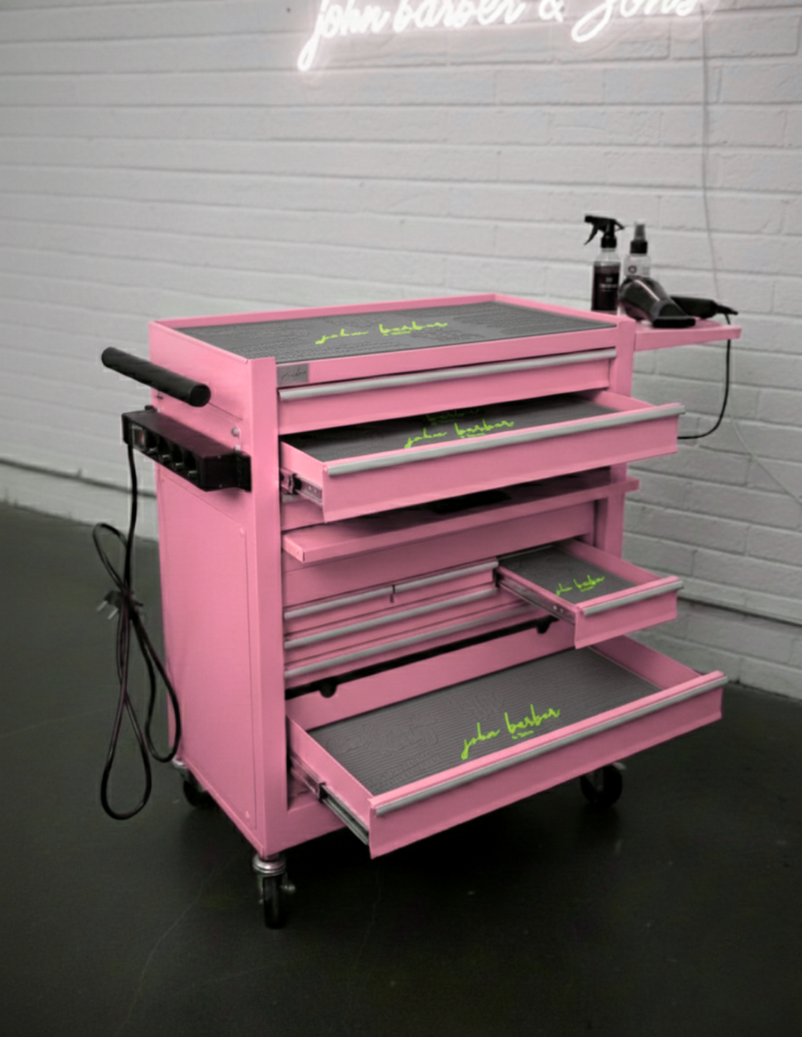 BARBER TROLLEY PRO – Carrello mobile in diversi colori – Disinfezione UV – Carrello da barbiere