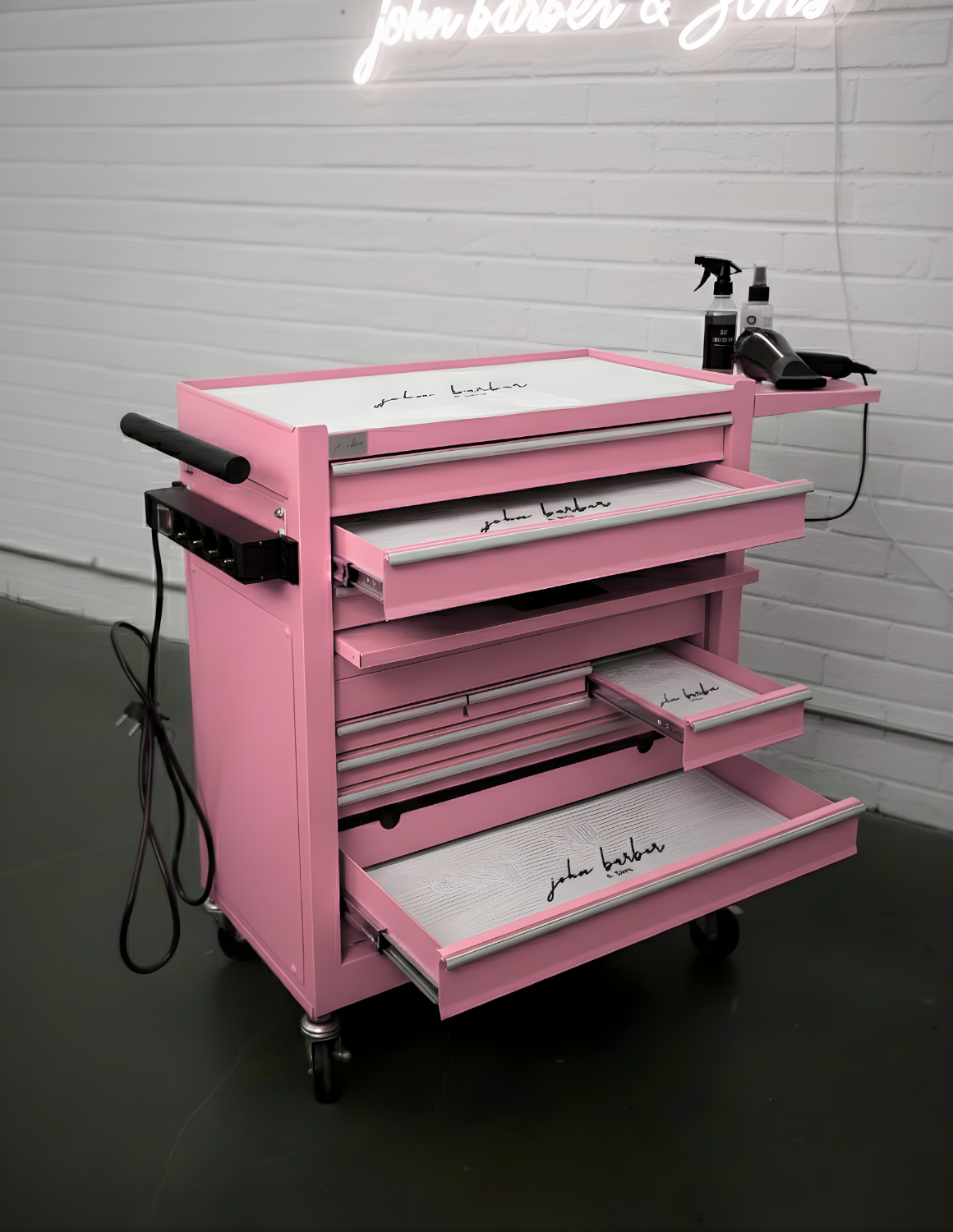 BARBER TROLLEY PRO – Carrello mobile in diversi colori – Disinfezione UV – Carrello da barbiere