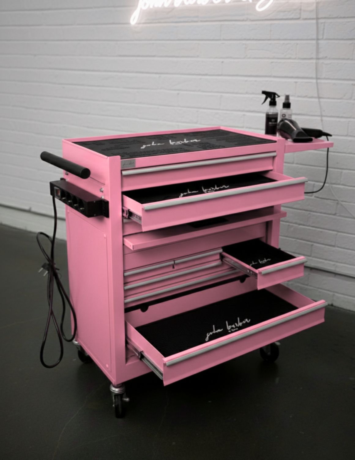 BARBER TROLLEY PRO – Mobiele trolley in verschillende kleuren – UV-desinfectie – Barbiertrolley