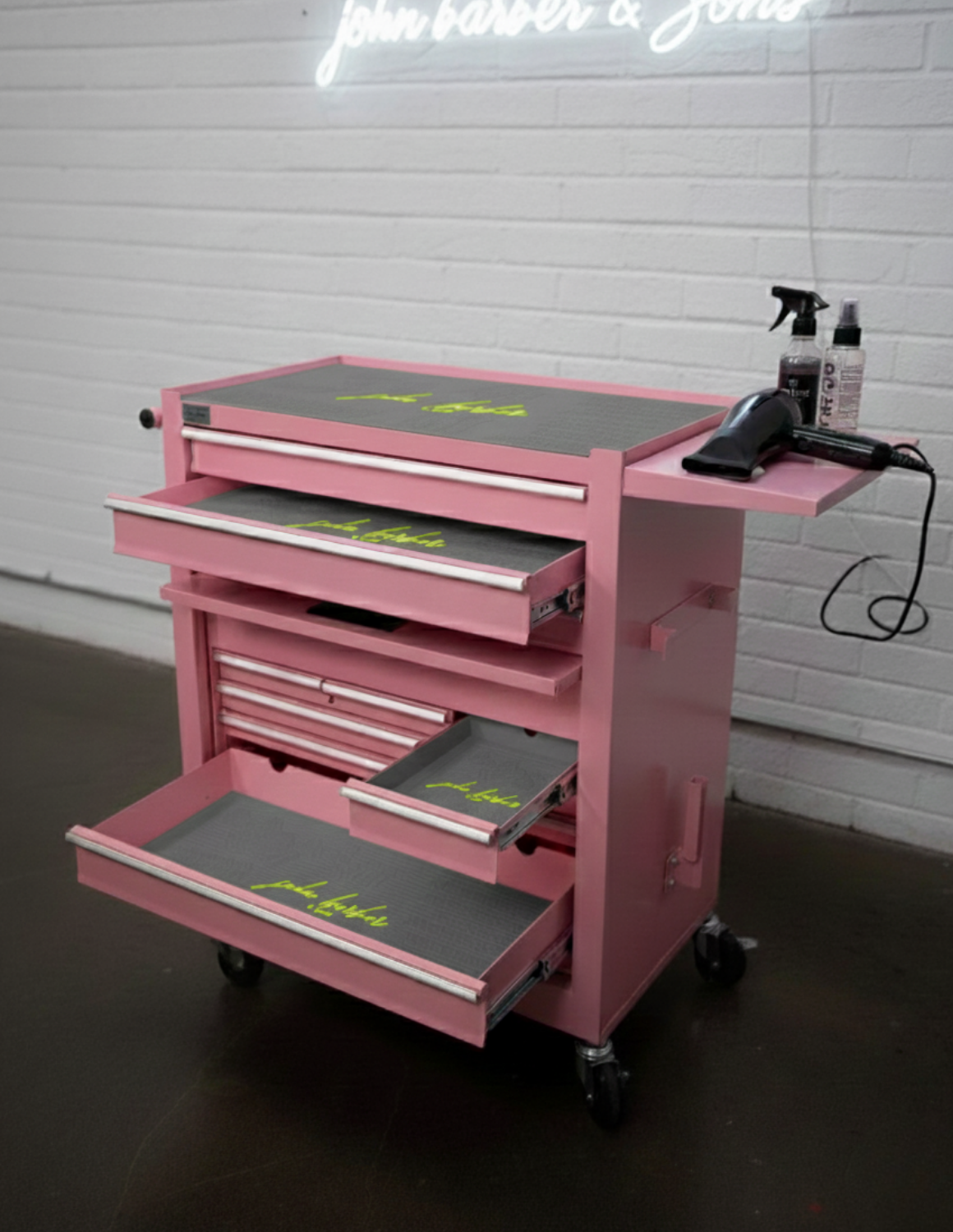 BARBER TROLLEY PRO – Carrello mobile in diversi colori – Disinfezione UV – Carrello da barbiere