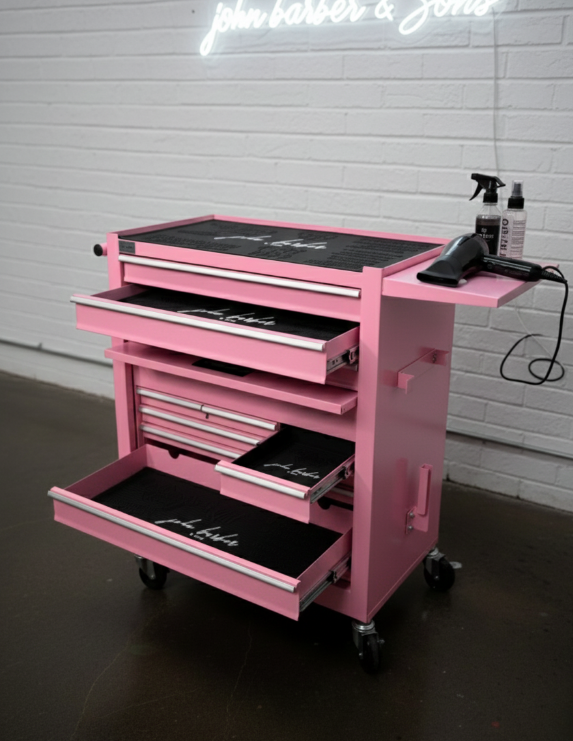 BARBER TROLLEY PRO – Carrello mobile in diversi colori – Disinfezione UV – Carrello da barbiere