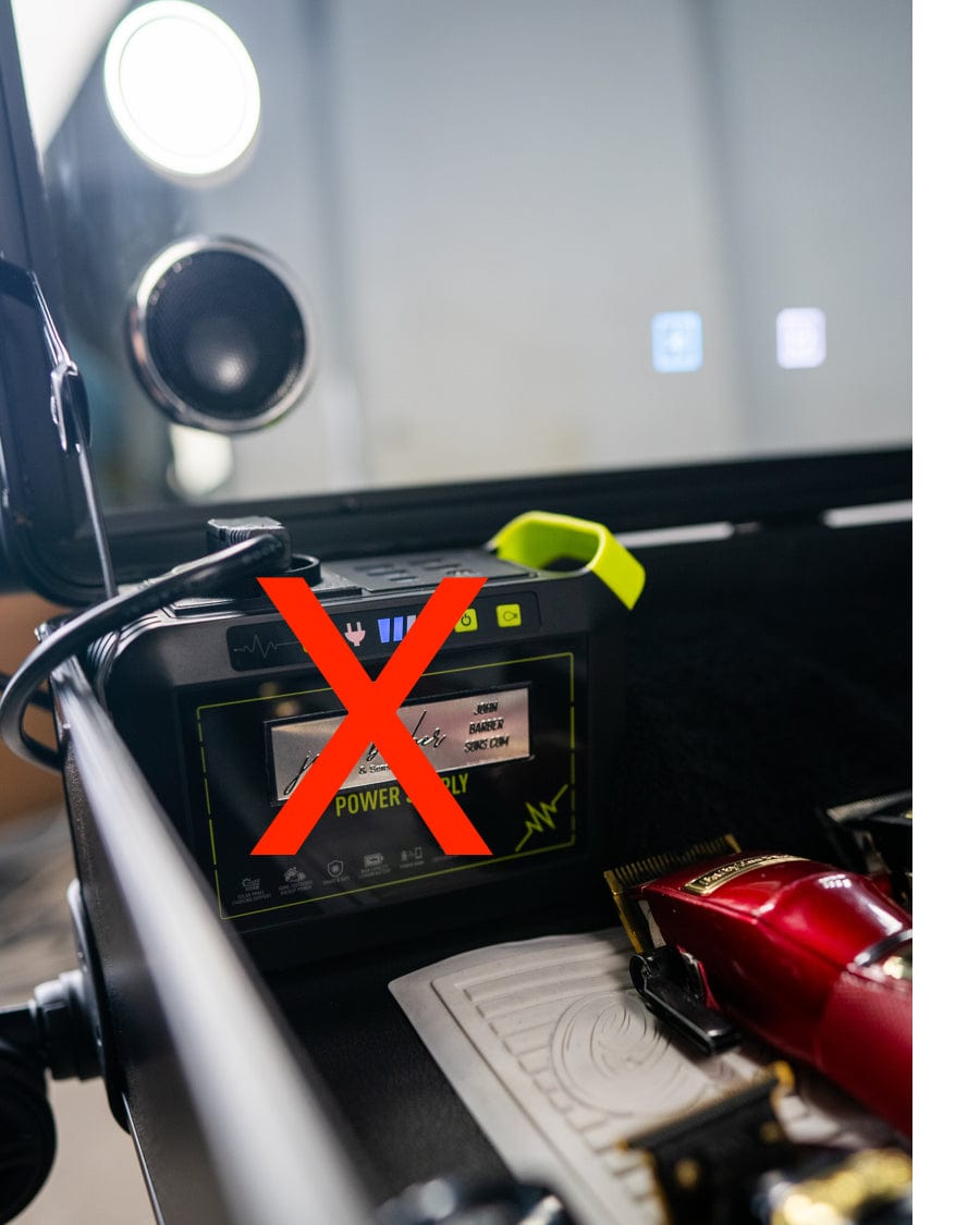 johnbarbersons Ohne Battery Pack Upgrade Mobile Barber Arbeitsstation "Rolling Station"