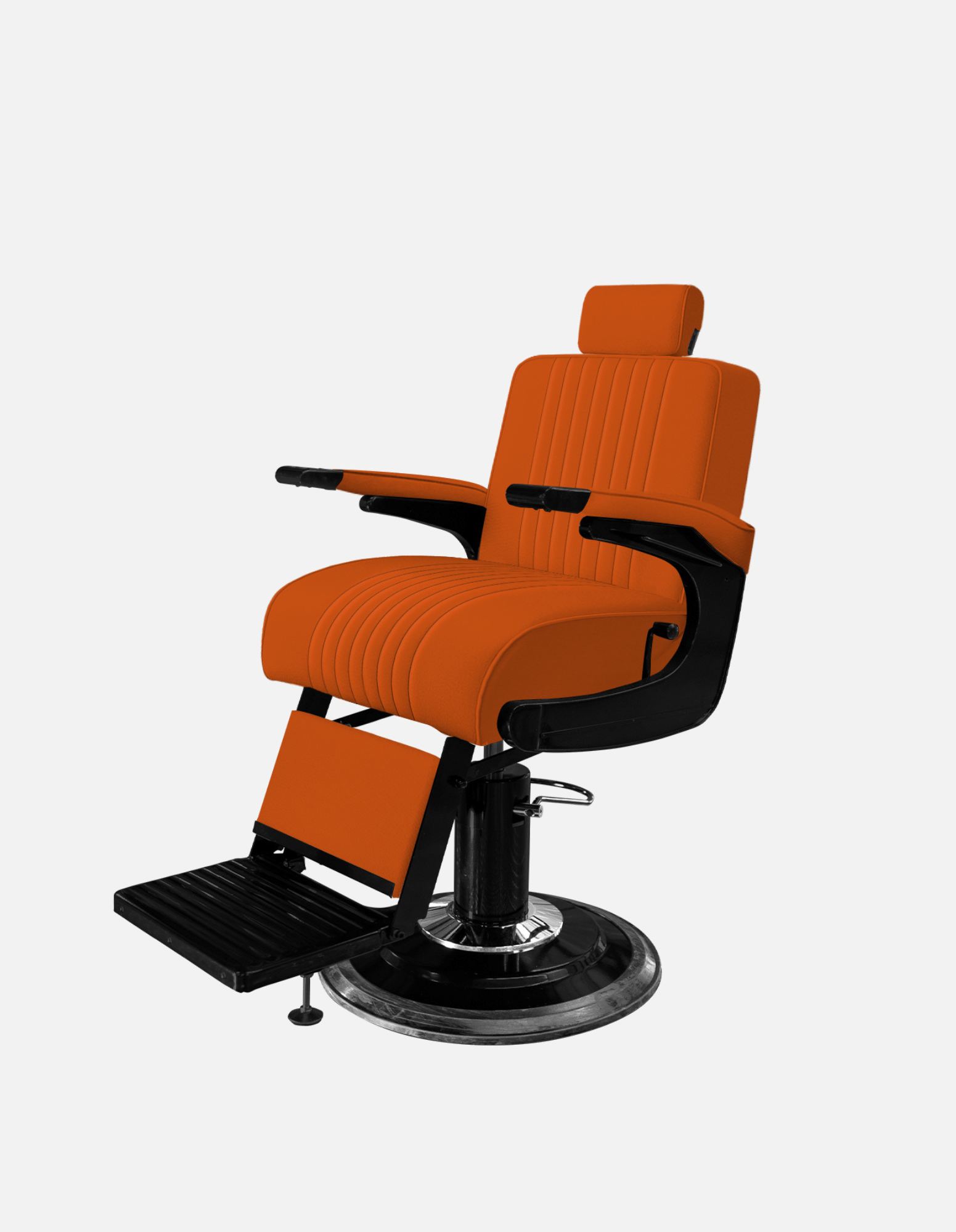 Premium Barberstuhl New School Orange für Barbershop und Friseursalon