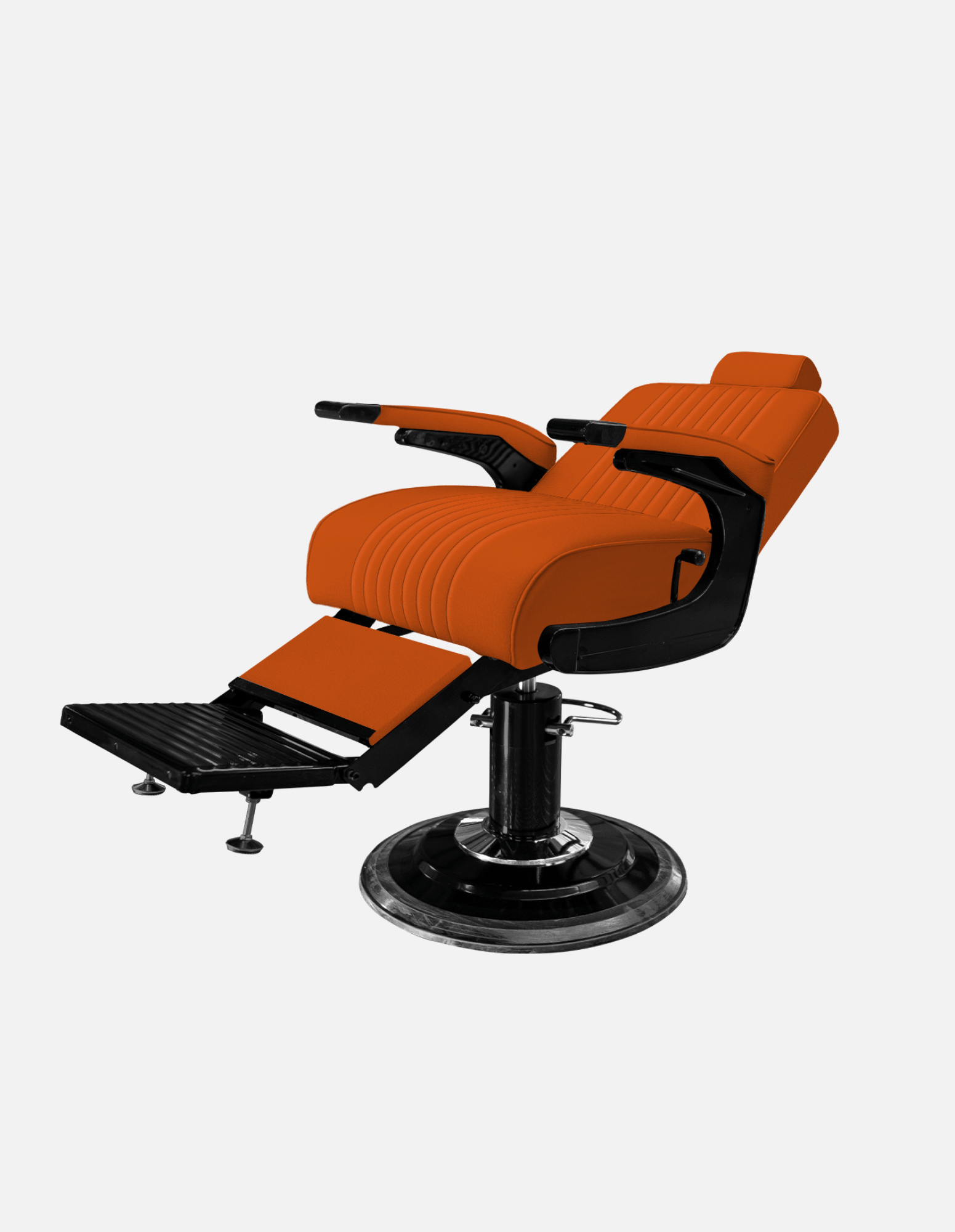 Premium Barberstuhl New School Orange für Barbershop und Friseursalon