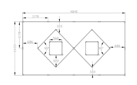 Lumiluxe – Luz LED en forma de diamante con marco y núcleo cuadrado | 6500K