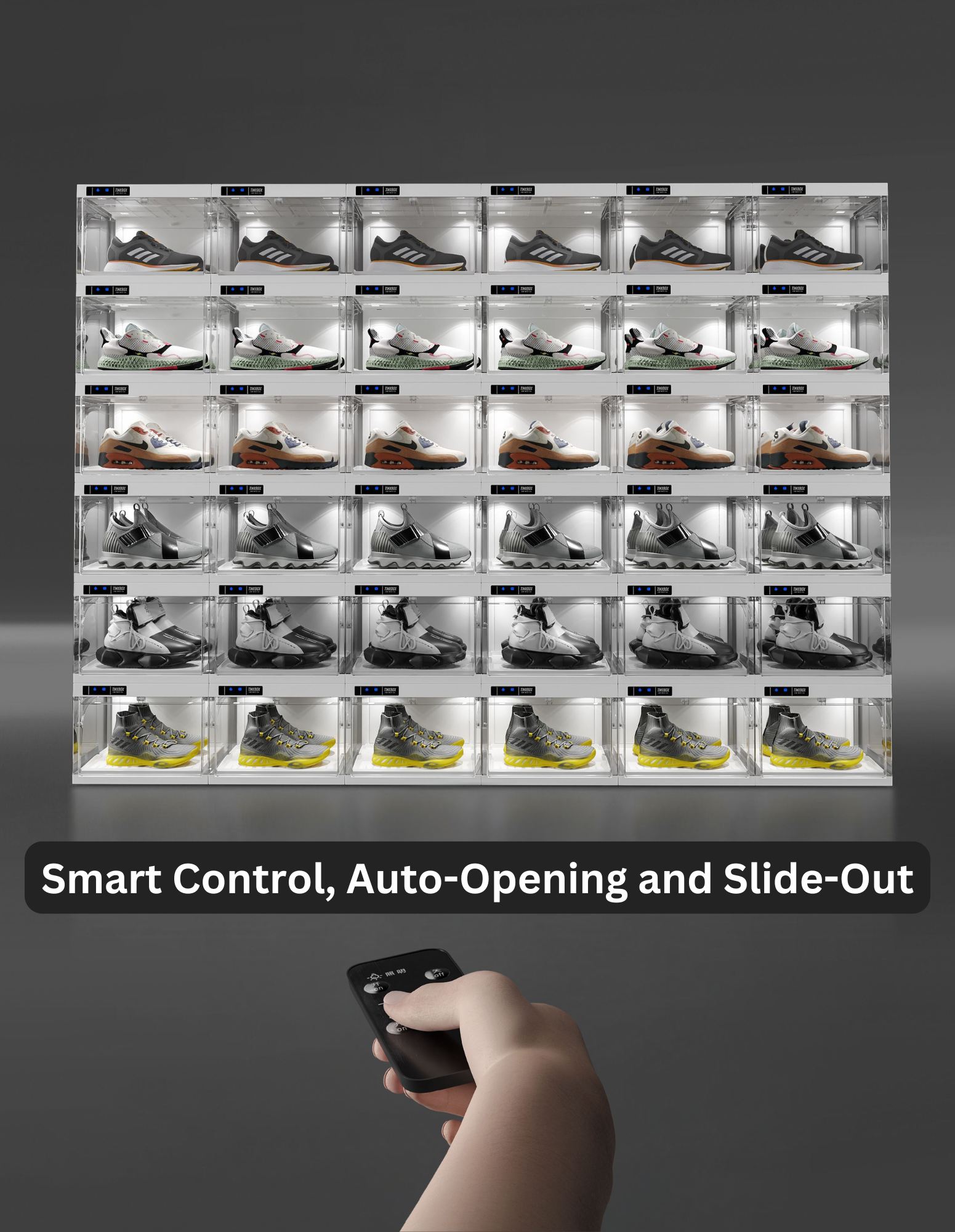 TINXBOX Smart Display Box – Vitrine für Sneaker und Sammlerstücke.