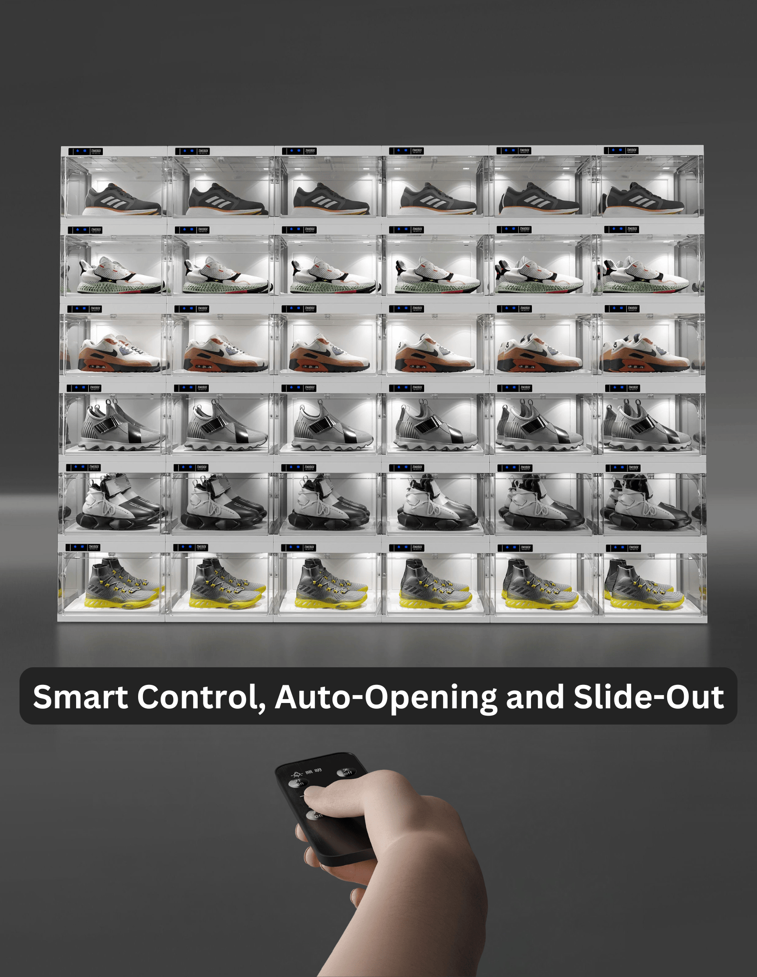 TINXBOX Smart Display Box – Vitrine für Sneaker und Sammlerstücke.