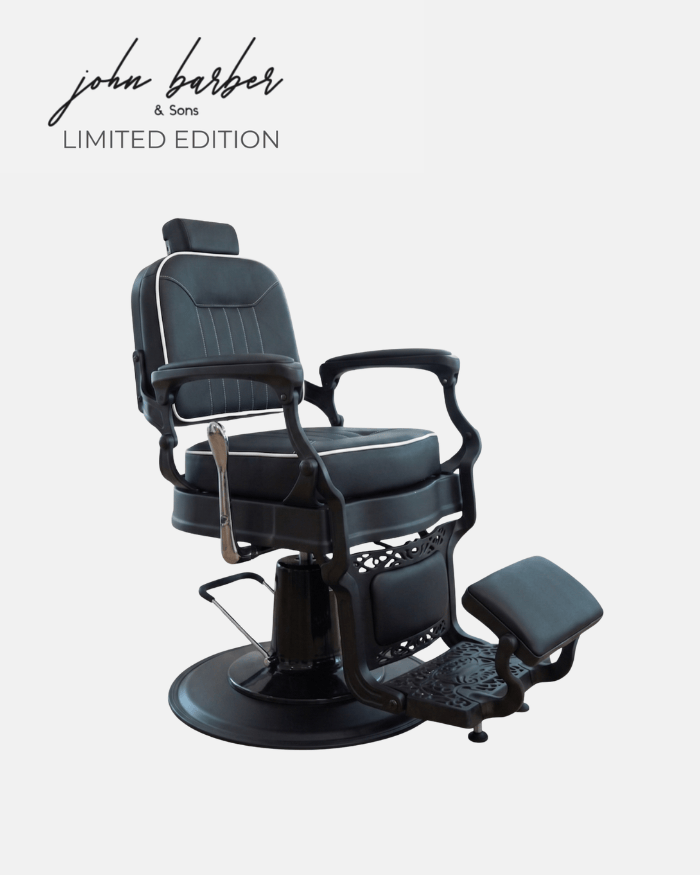 Retroria Barber Chair Matt Black – Limited Edition Classic Men's Barber Chair