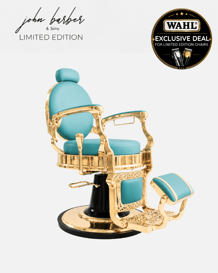 Fauteuil de Barbier Oasis – Turquoise Bleu Or Édition Limitée