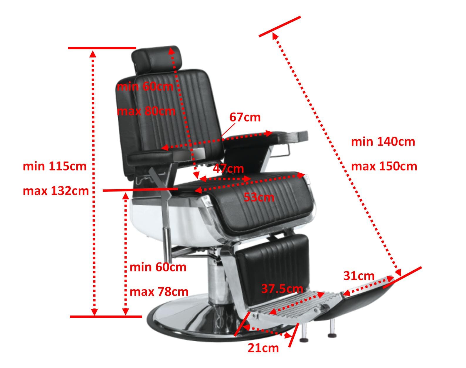 Ripped Guardian Chaise de Barbier Tout Noir