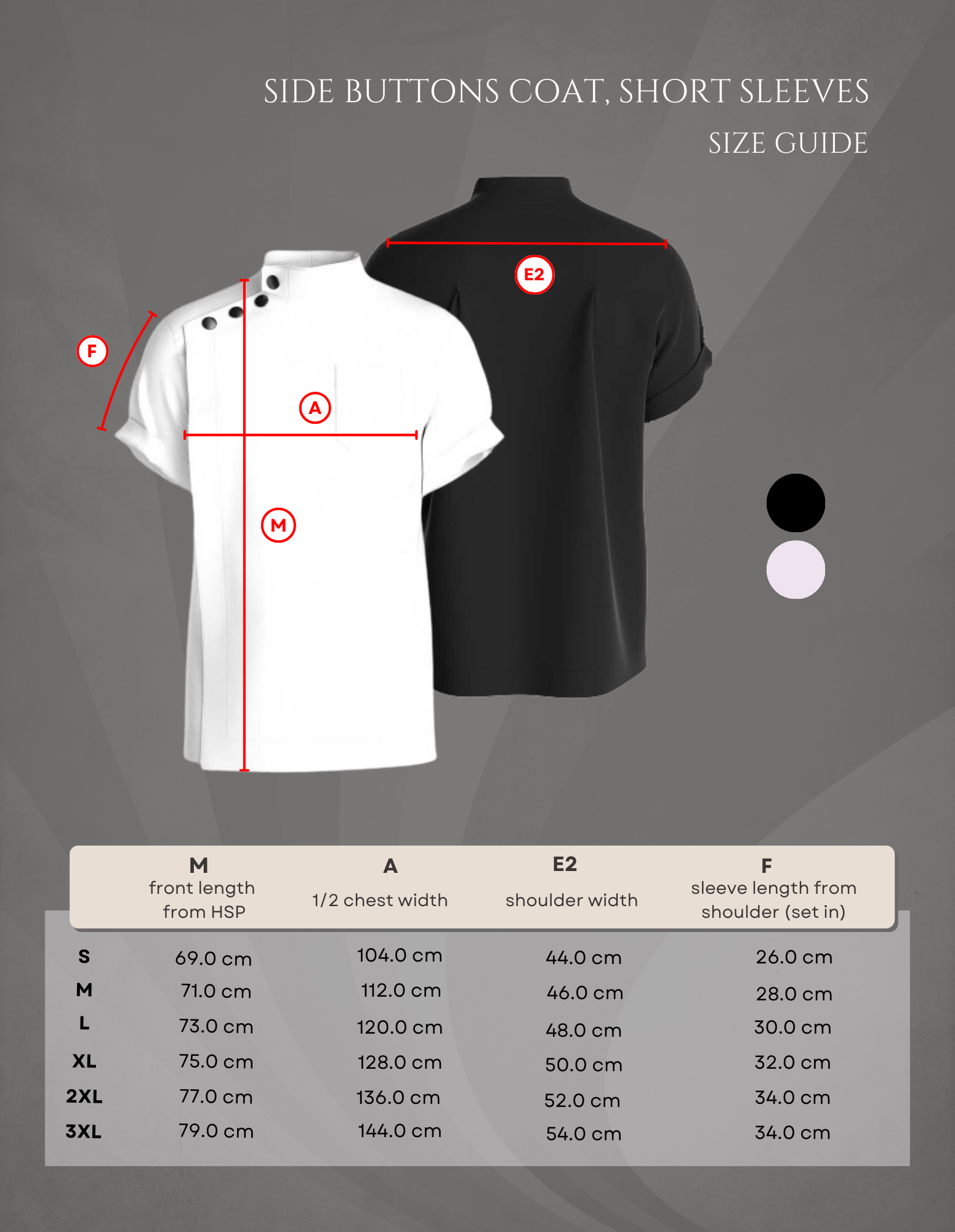 Chaqueta de Barbero de Manga Corta con Botones Laterales – Top Uniforme para Peluqueros, con Opción de Logo