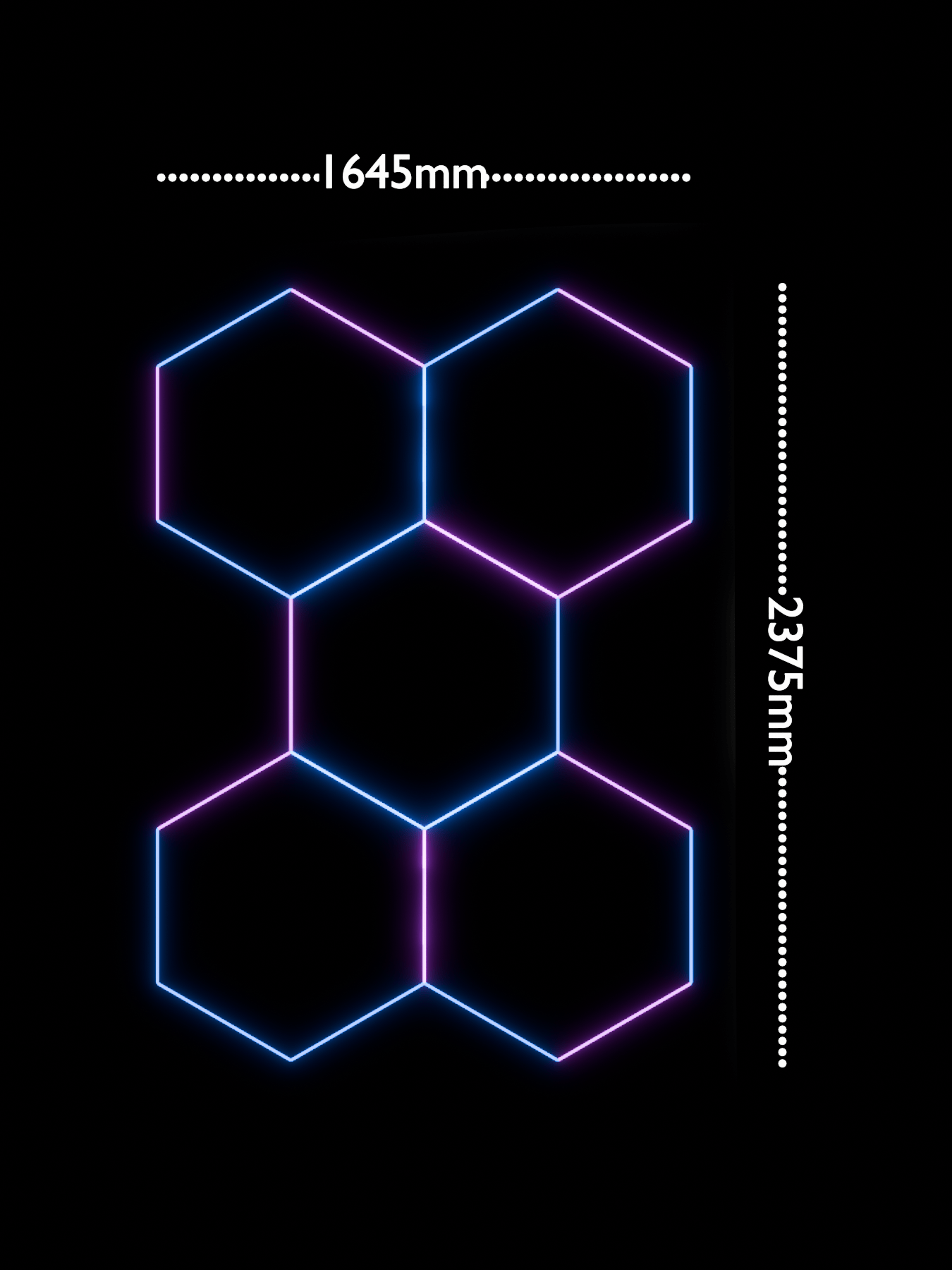 LED Lichtsystem MULTI 5-GRID Hexagon in RGB