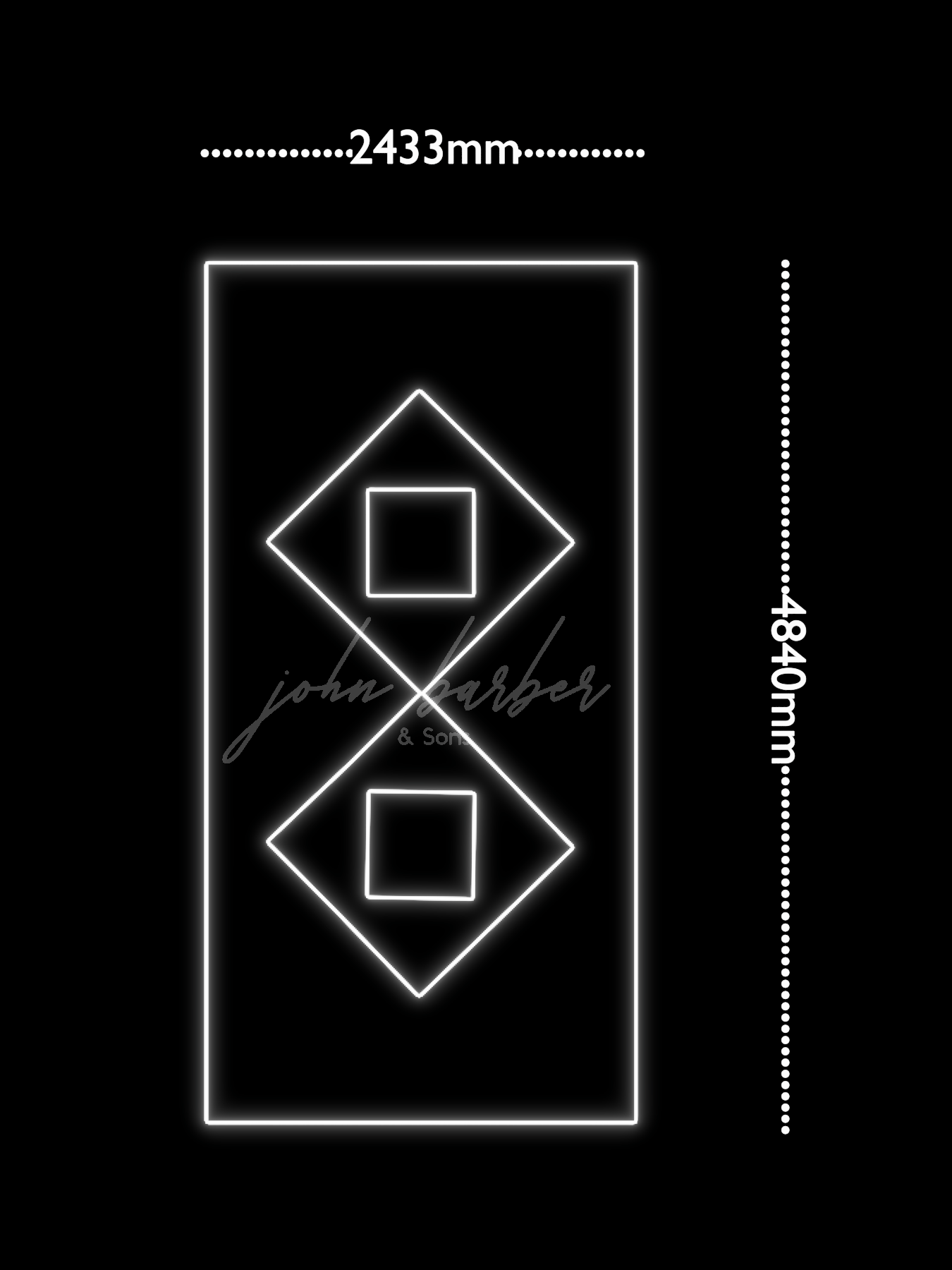 Lumiluxe – Luz LED en forma de diamante con marco y núcleo cuadrado | 6500K