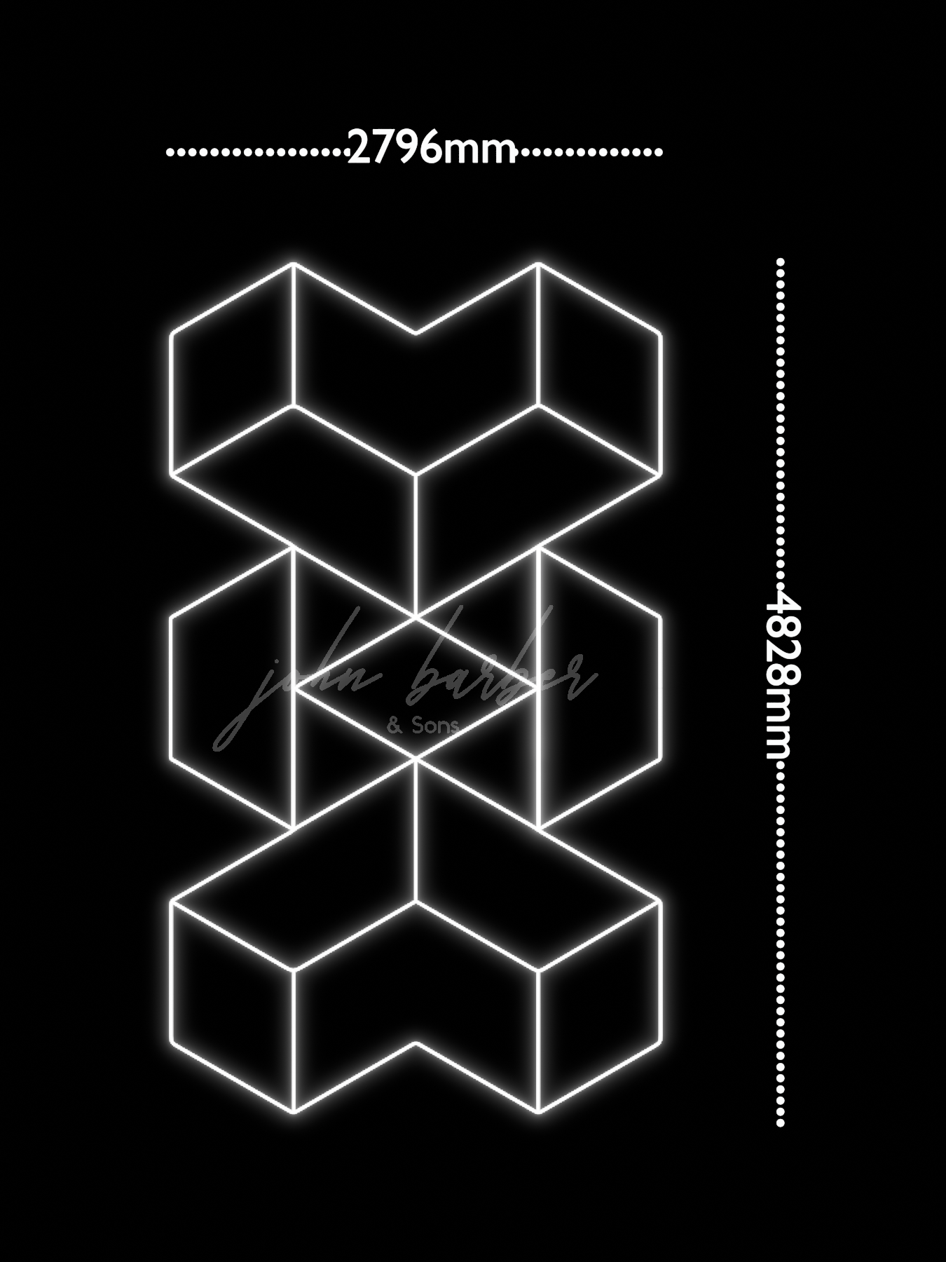 Gleamflare – Geometrisk LED-taklampa i kallvitt 6500K