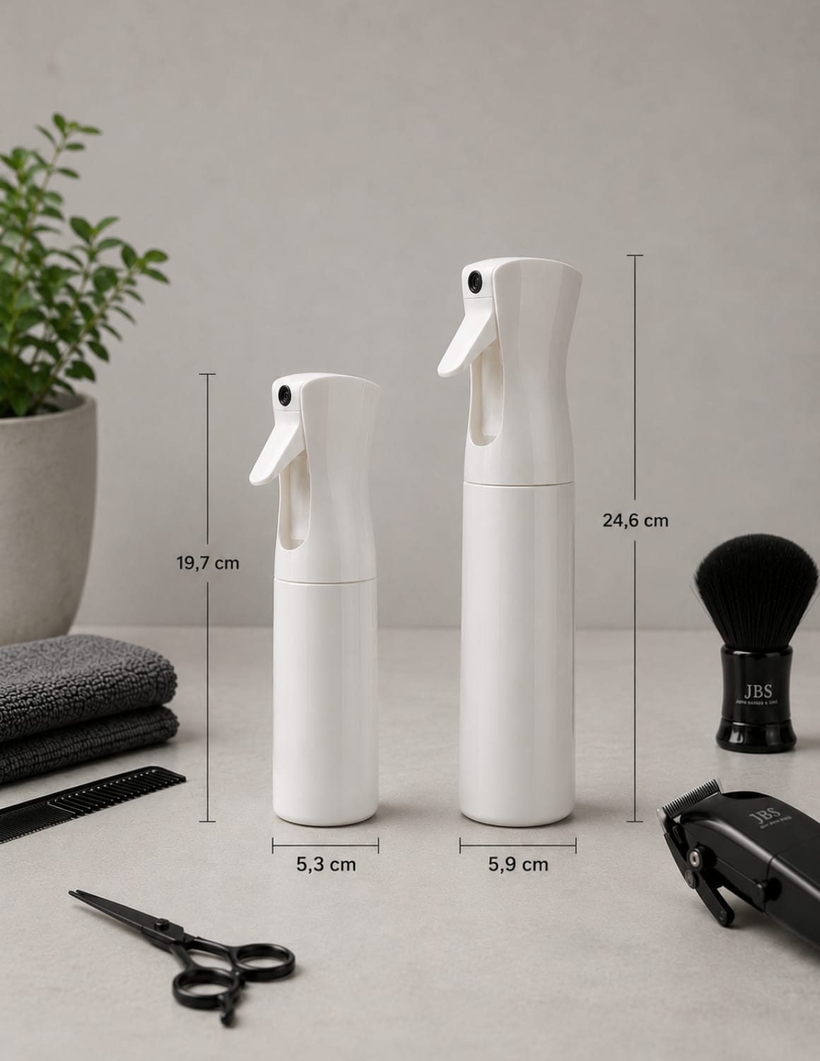 Continuous Barber Sprühflasche Friseur 300ml/200ml – Dauersprüher mit ultrafeinem Nebel, 360° | JBS Continuous Pro