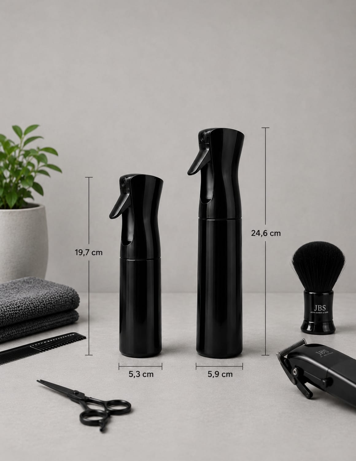 Continuous Barber Sprühflasche Friseur 300ml/200ml – Dauersprüher mit ultrafeinem Nebel, 360° | JBS Continuous Pro